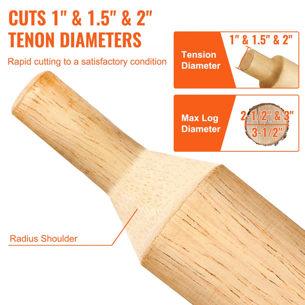 Versatile Log Furniture Tenon Cutter Kit with Multiple Sizes and Dual Blades for Home and Commercial Use
