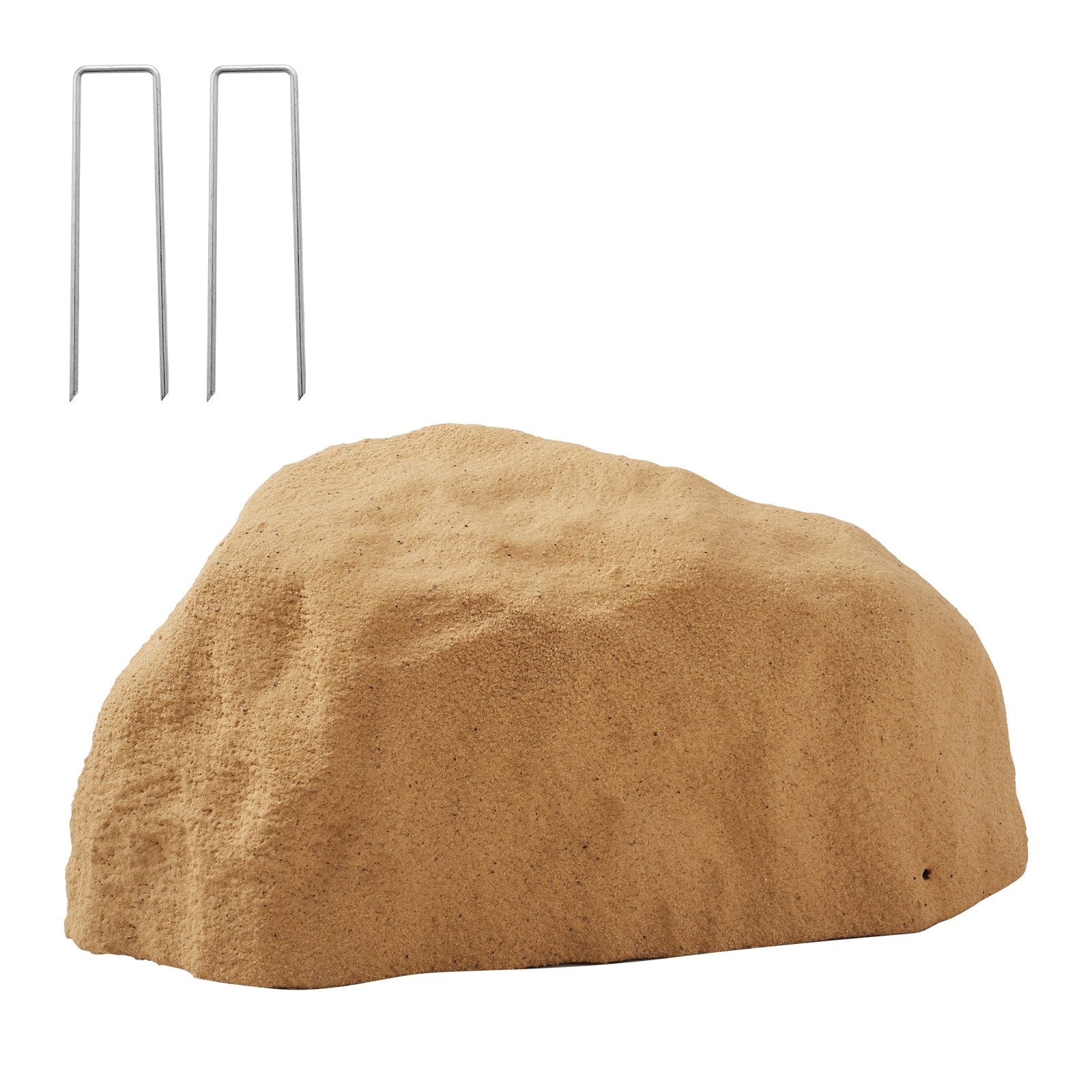 Faux Rock Cover for Outdoor Landscaping - Lightweight, Weather-Resistant Artificial Boulder with Realistic Texture, Small Sand Yellow Pump Cover