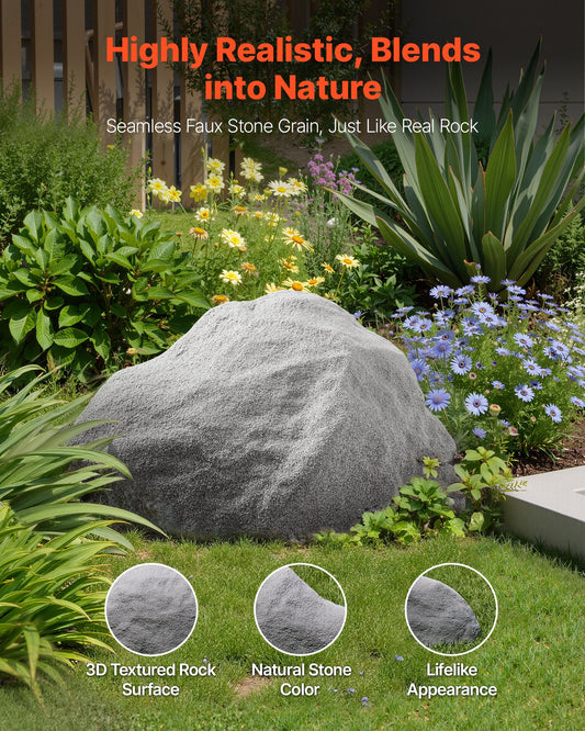 Medium Dark Grey Faux Rock Cover – Realistic, Lightweight, Weather-Resistant Artificial Boulder for Outdoor Landscaping & Garden Décor