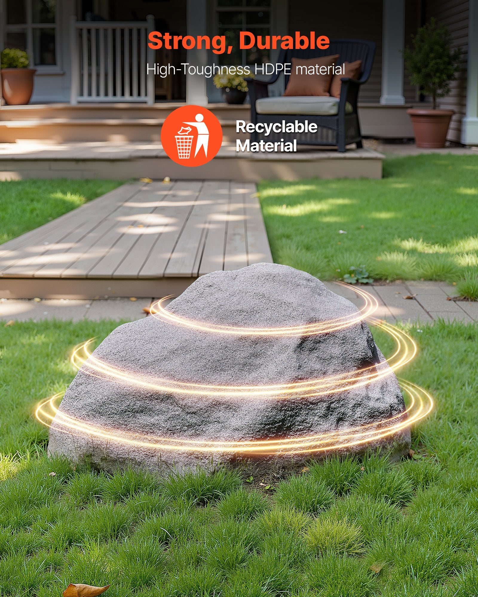 Medium Dark Grey Faux Rock Cover – Realistic, Lightweight, Weather-Resistant Artificial Boulder for Outdoor Landscaping & Garden Décor