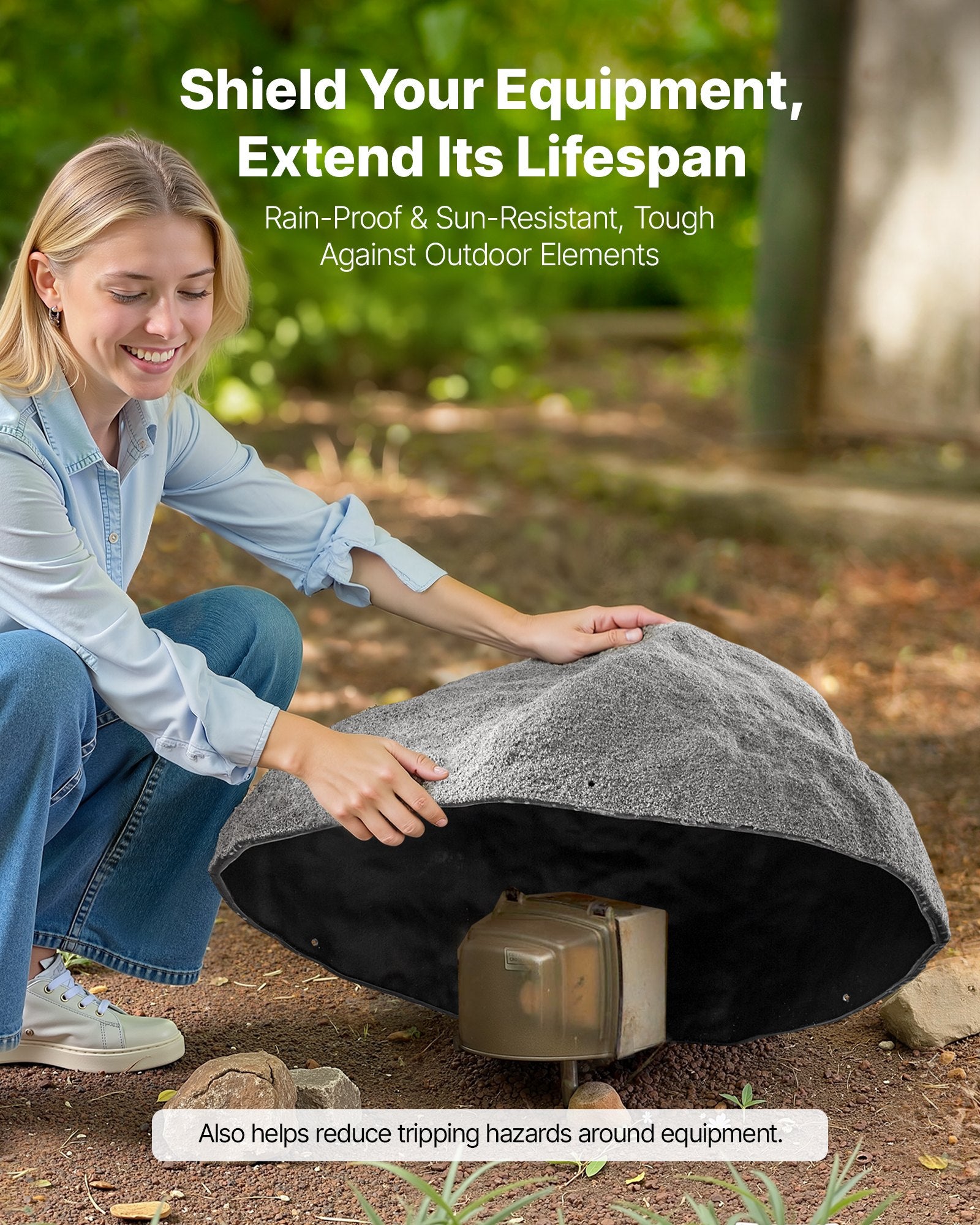 Medium Dark Grey Faux Rock Cover – Realistic, Lightweight, Weather-Resistant Artificial Boulder for Outdoor Landscaping & Garden Décor