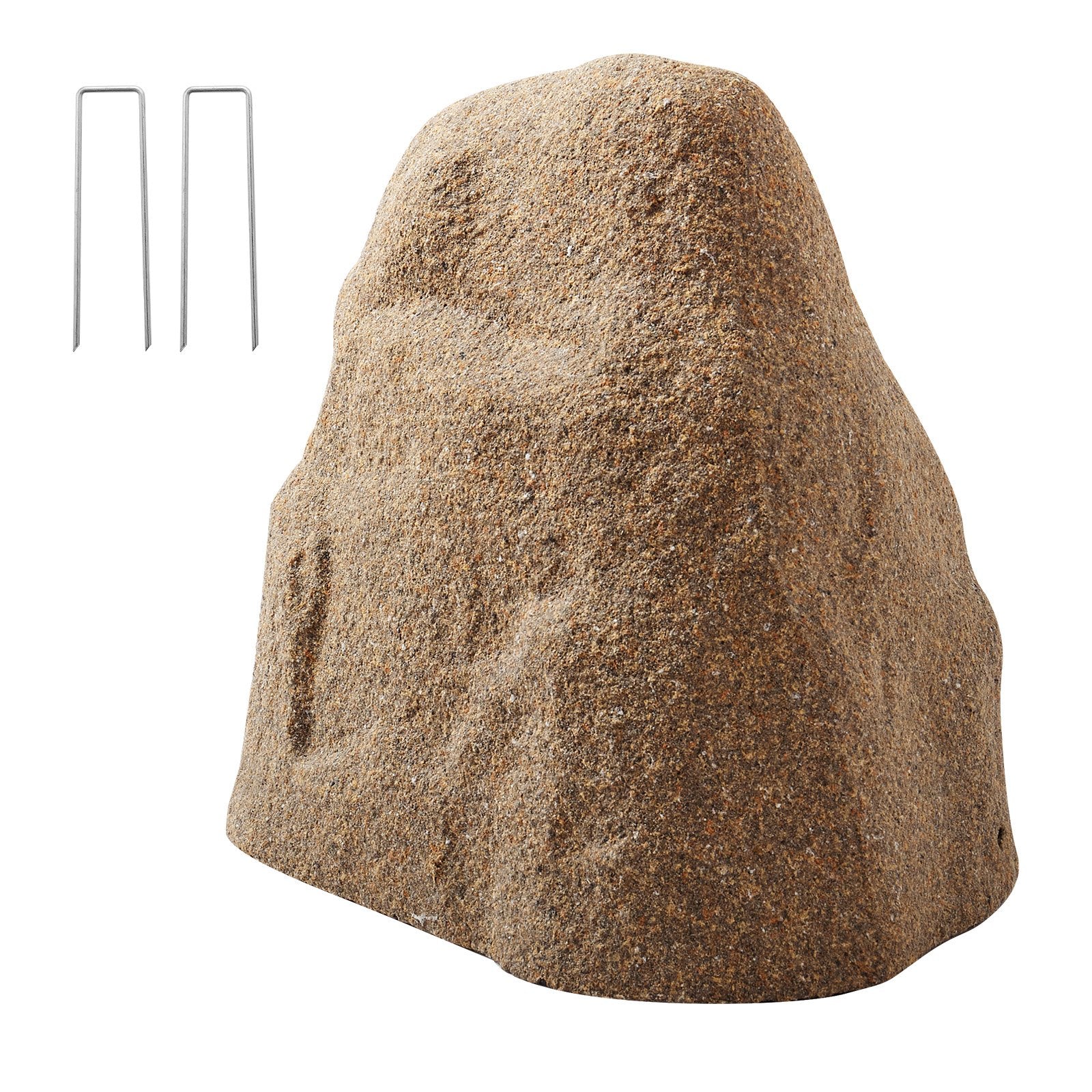 Sandy Brown Small Faux Rock Cover - Realistic Texture, Lightweight & Weather-Resistant for Garden Landscaping & Yard Decor, HDPE Artificial Boulder
