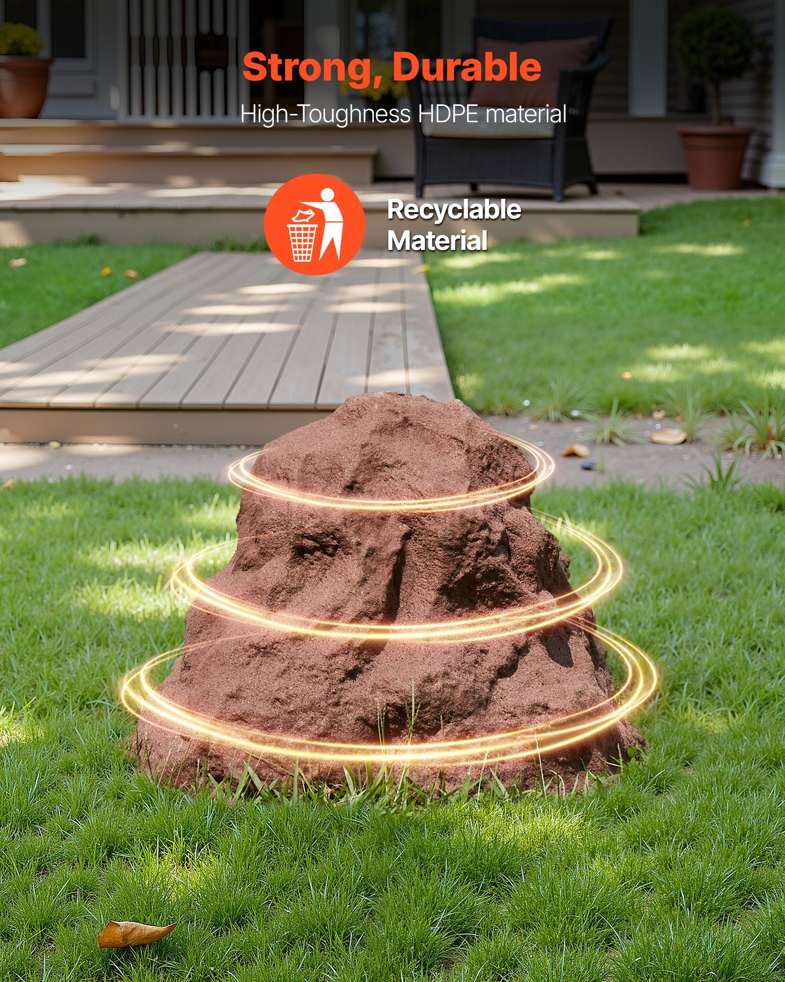 Small Faux Rock Cover for Well Pump – Realistic, Weather-Resistant Polyresin Boulder for Outdoor Landscaping and Garden Décor