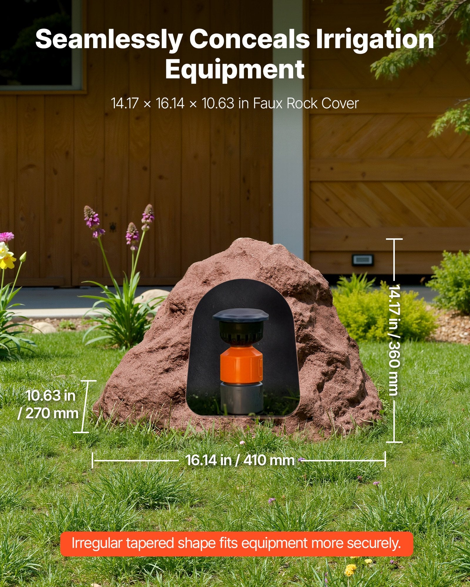 Small Faux Rock Cover for Well Pump – Realistic, Weather-Resistant Polyresin Boulder for Outdoor Landscaping and Garden Décor