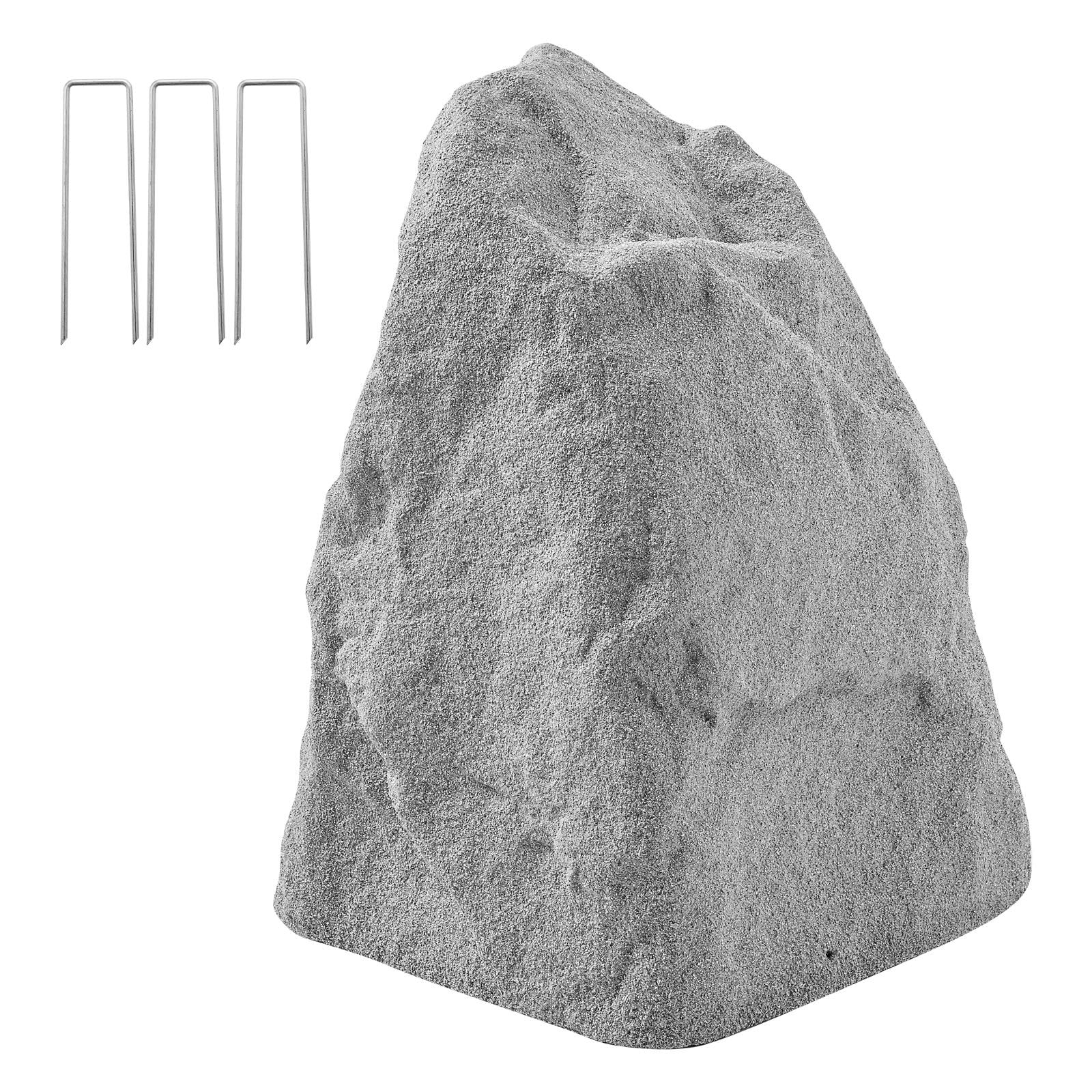 Medium Grey Faux Rock Cover for Outdoor Garden Décor, Weather-Resistant, Realistic & Seamless Design, Lightweight Artificial Boulder, Windproof & Sun-Resistant, Perfect for Well Pump Concealment and Versatile Landscaping Uses.