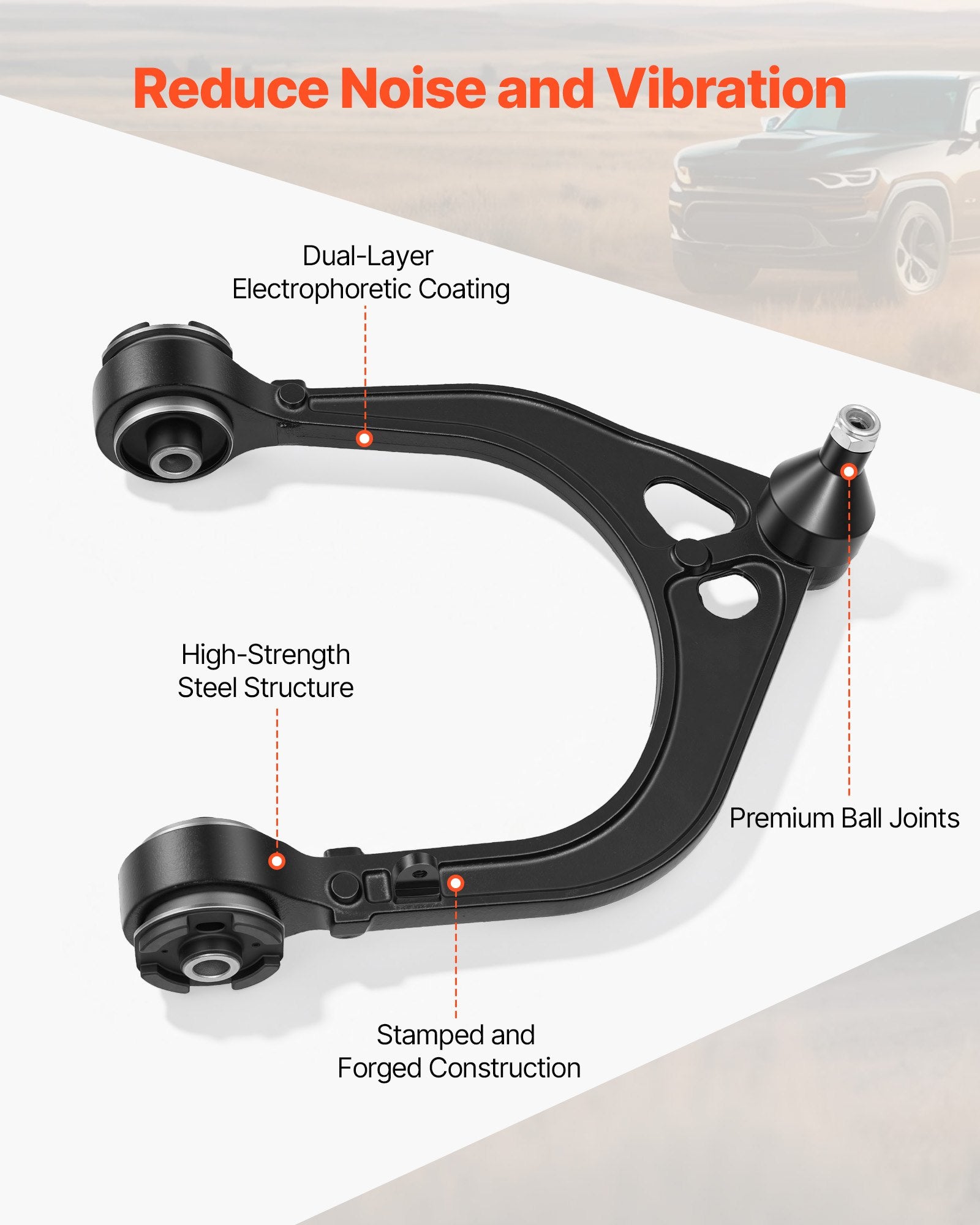 OEM Suspension Control Arms Kit for Chrysler 300, Dodge Challenger, Charger (2011-2017 RWD) - 14PCS High-Strength Forged Steel Components