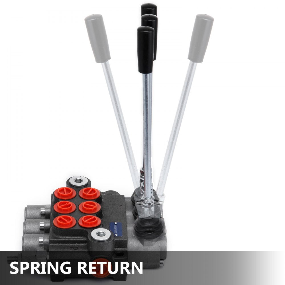 VEVOR 3 Spool Hydraulic Control Valve 11GPM Hydraulic Directional Control Valve Double Acting Hydraulic Valve for Tractors Loaders Tanks