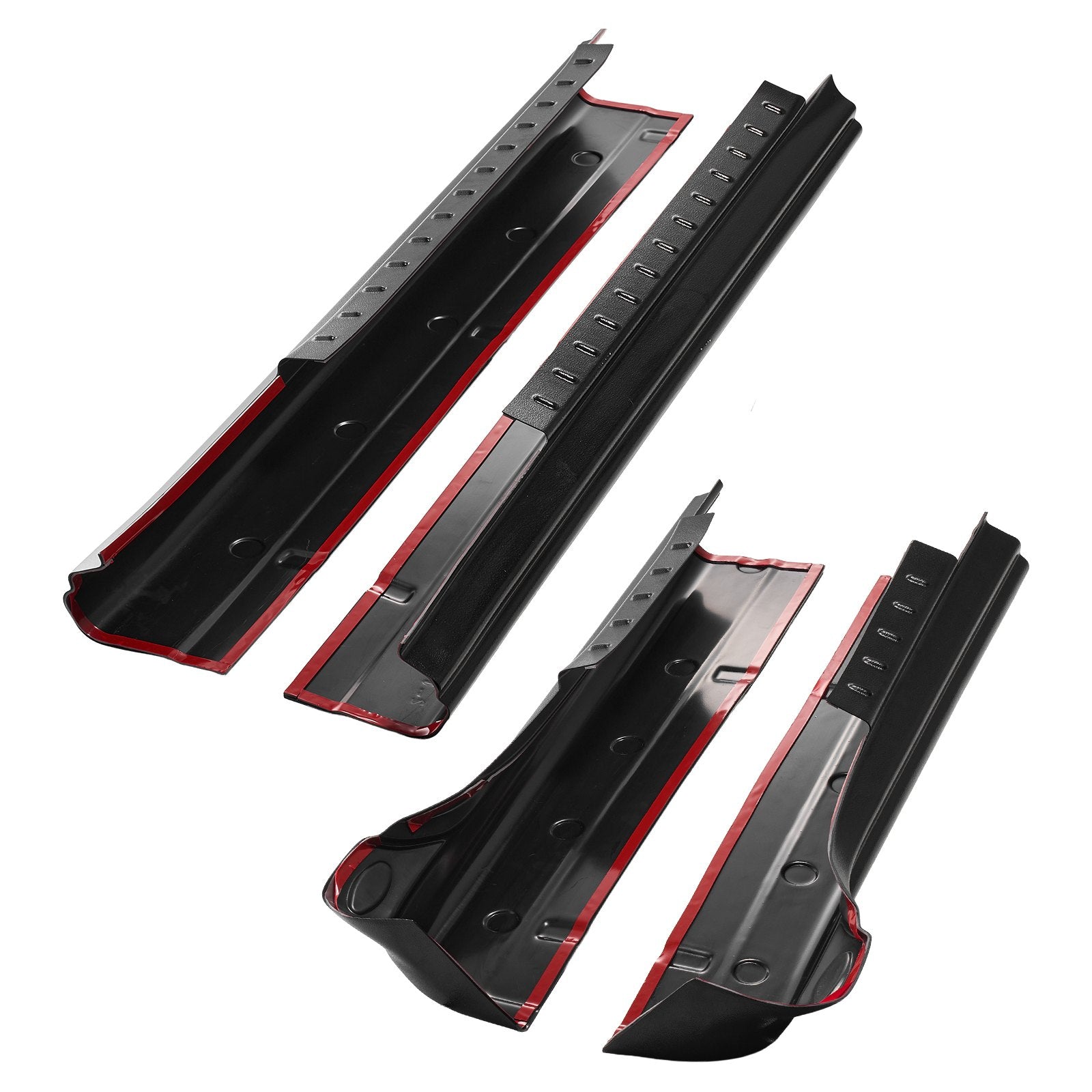 Chevrolet Silverado 1500 Rocker Panel Guard Set, Trail Armor Skirts, 2014-2018 Extended Cab, No-Drill, Black, 3M Adhesive, Durable TPO