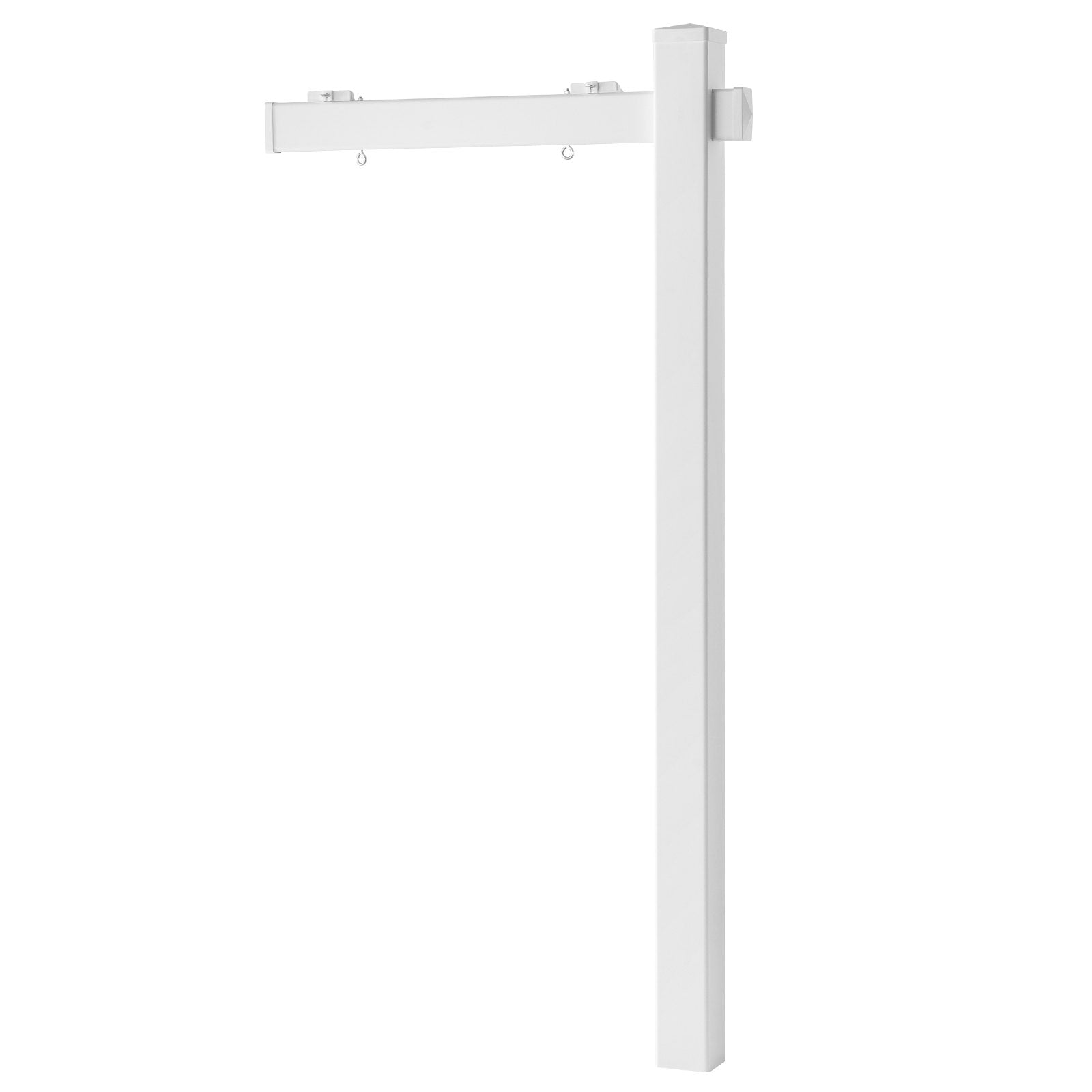 6 ft PVC Real Estate Sign Post with 36 in Arm, Easy Install, Wind-Resistant, for Open House, Yard, Roadside, Outdoor Display, White Holder