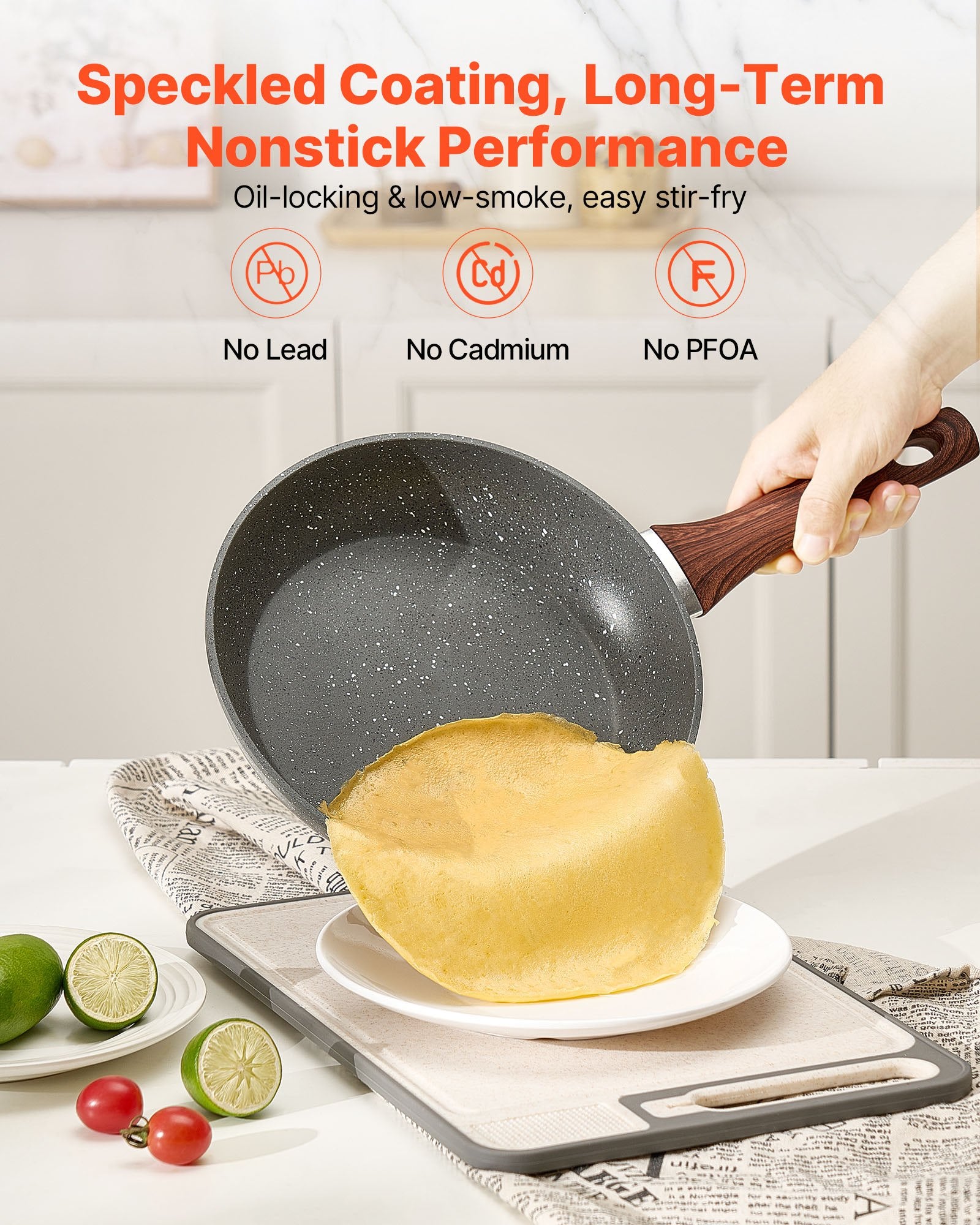 Durable Nonstick Skillet Set: 3-Piece Aluminum Fry Pans for Gas, Electric, Induction - Heat-Resistant, Easy-Clean, Even Heat Distribution