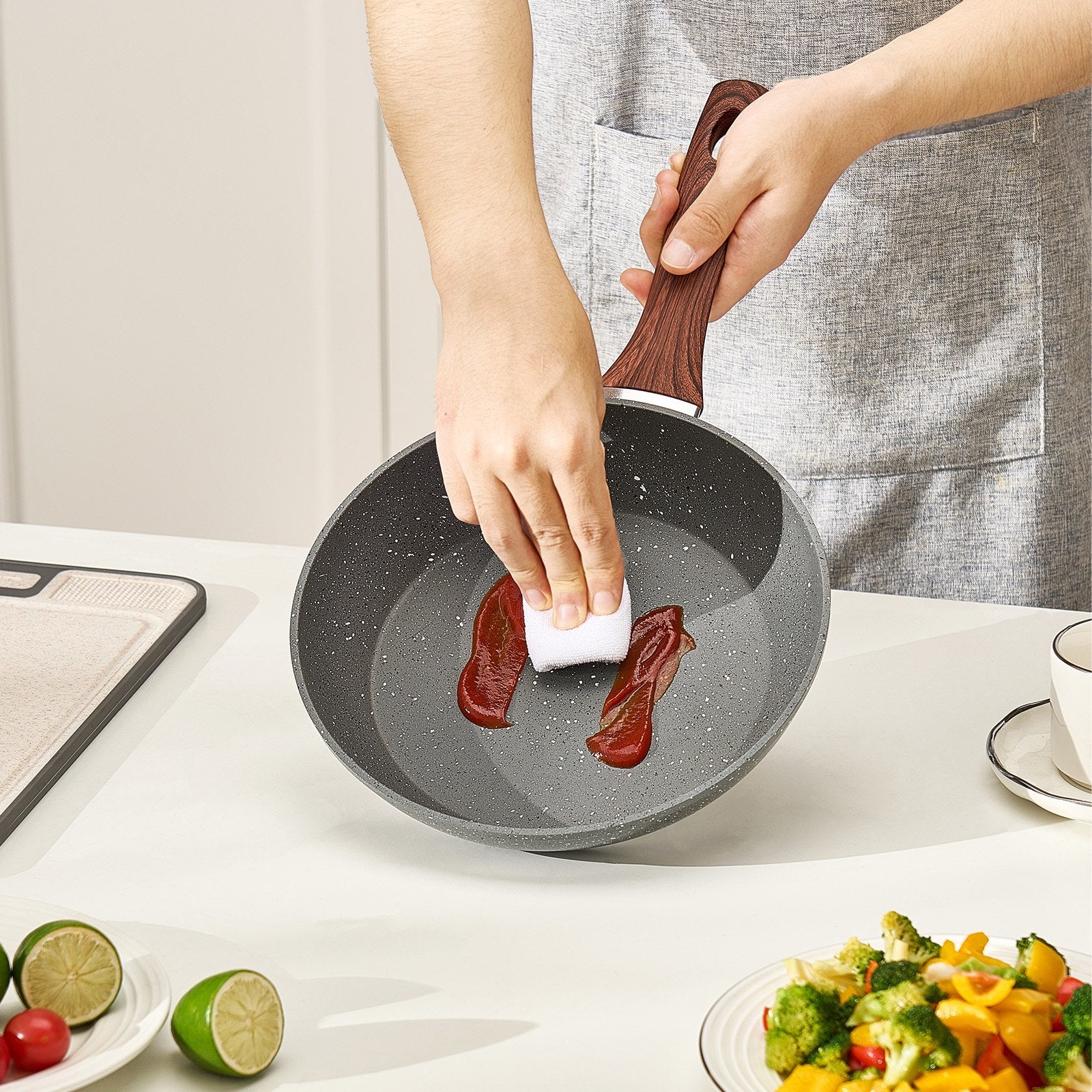 Durable Nonstick Skillet Set: 3-Piece Aluminum Fry Pans for Gas, Electric, Induction - Heat-Resistant, Easy-Clean, Even Heat Distribution
