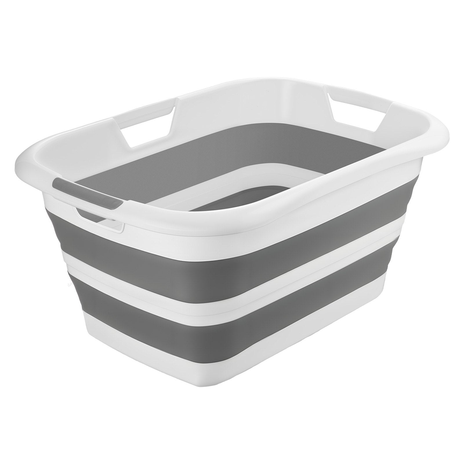 Collapsible Dog Bath Tub for Small Pets - Portable, Space-Saving Grooming Station with Drainage, Durable Foldable Design in Gray White