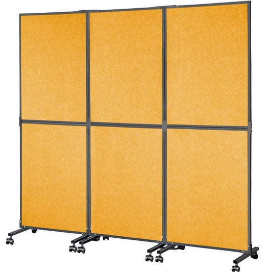VEVOR Acoustic Room Divider 72"x66" Office Partition Panel 3 Pack Office Divider Wall Orange Color Office Dividers Partition Wall Polyester & 45 Steel Cubicle Wall Reduce Noise and Visual Distractions