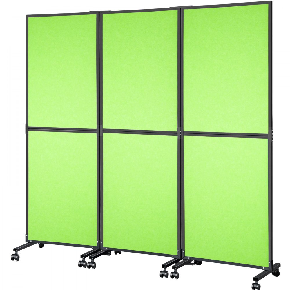 VEVOR Acoustic Room Divider 72\" x 66\" Office Partition Panel 3 Pack Office Divider Wall Tea Green Office Dividers Partition Wall Polyester & 45 Steel Cubicle Wall Reduce Noise and Visual Distractions