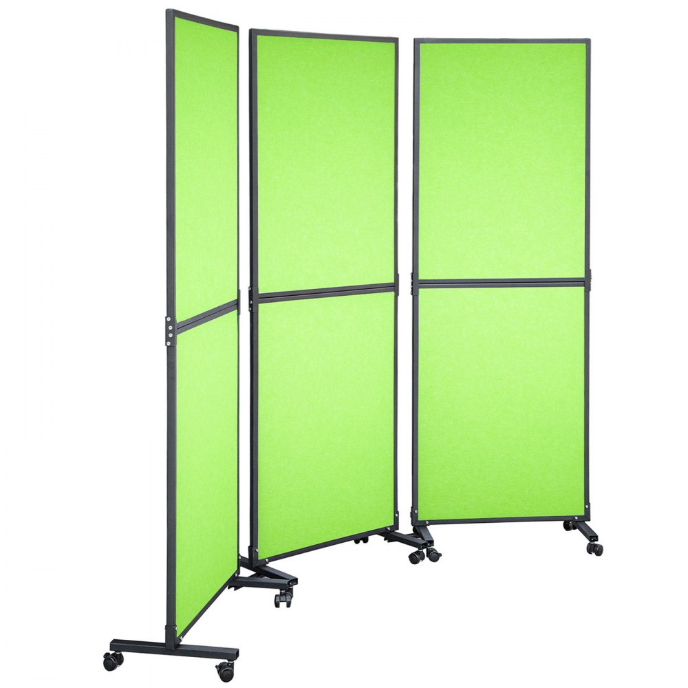 VEVOR Acoustic Room Divider 72\" x 66\" Office Partition Panel 3 Pack Office Divider Wall Tea Green Office Dividers Partition Wall Polyester & 45 Steel Cubicle Wall Reduce Noise and Visual Distractions