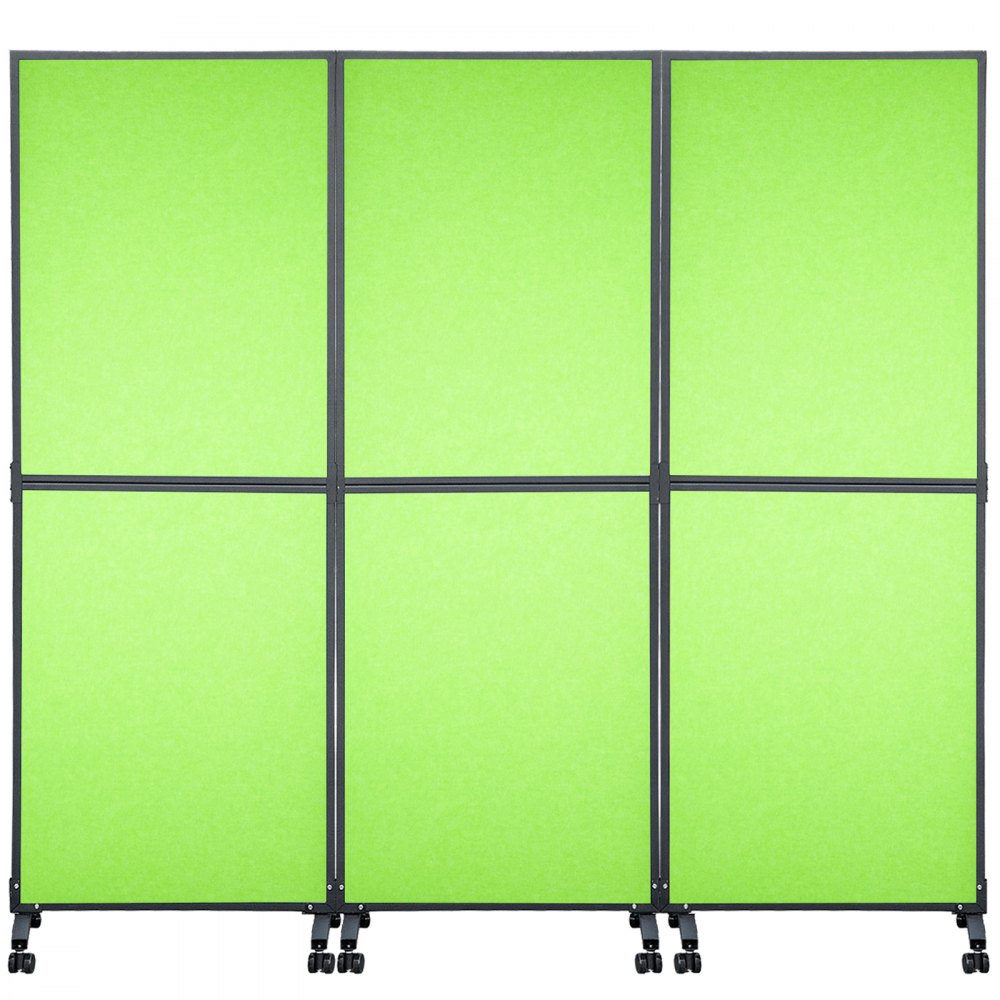 VEVOR Acoustic Room Divider 72\" x 66\" Office Partition Panel 3 Pack Office Divider Wall Tea Green Office Dividers Partition Wall Polyester & 45 Steel Cubicle Wall Reduce Noise and Visual Distractions