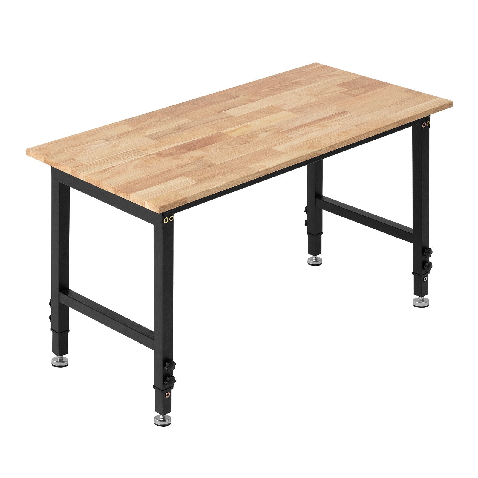 Versatile Heavy-Duty Adjustable Workbench with Oak Wood Top, 1500 lbs Capacity, 48x24 Inch, Height Adjustable 26.3-40.2 Inch, Ideal for Garage, Workshop, Home, Office, and Commercial Use
