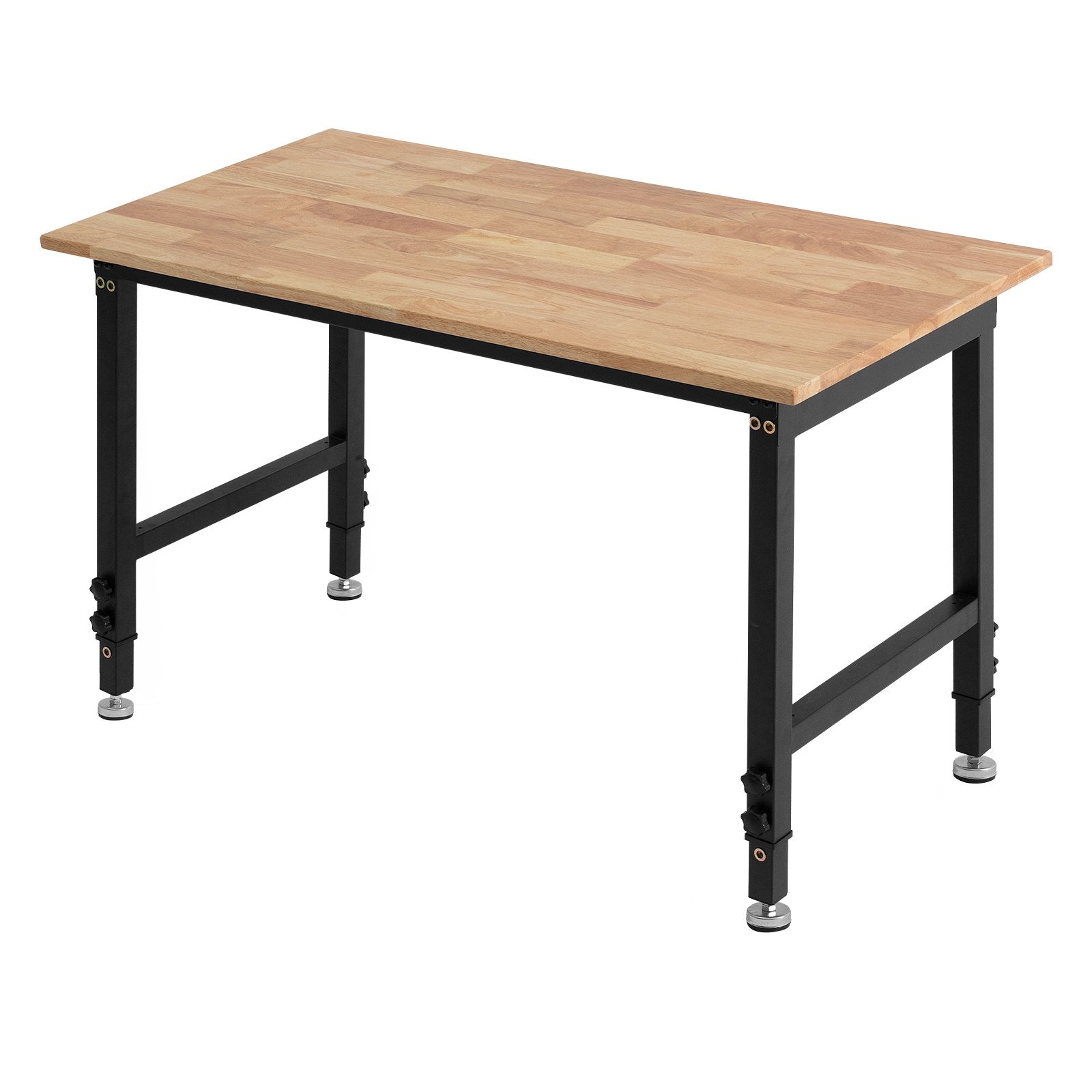 Versatile Heavy-Duty Adjustable Workbench with Oak Wood Top, 1500 lbs Capacity, 48x24 Inch, Height Adjustable 26.3-40.2 Inch, Ideal for Garage, Workshop, Home, Office, and Commercial Use