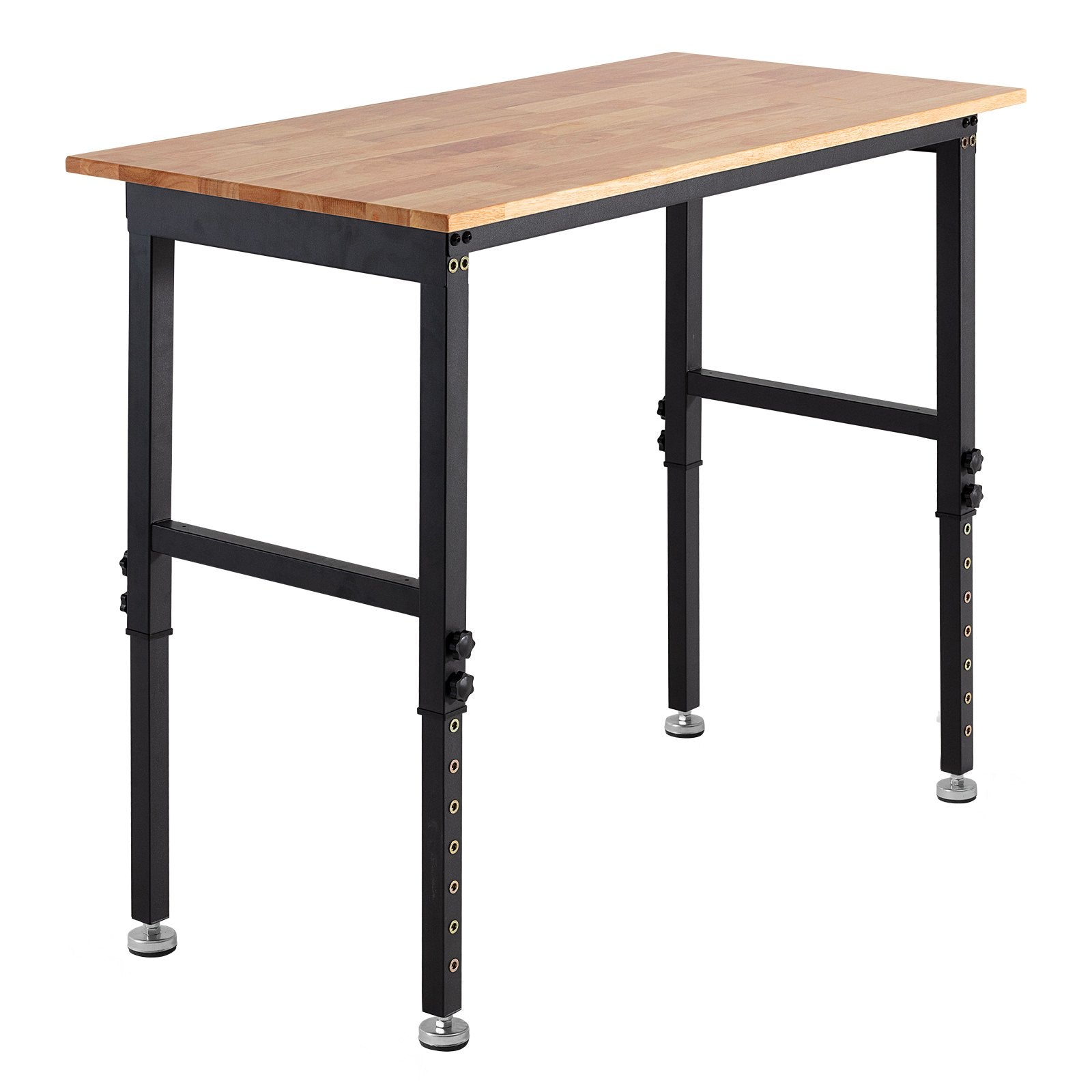 Versatile Heavy-Duty Adjustable Workbench with Oak Wood Top, 1500 lbs Capacity, 48x24 Inch, Height Adjustable 26.3-40.2 Inch, Ideal for Garage, Workshop, Home, Office, and Commercial Use