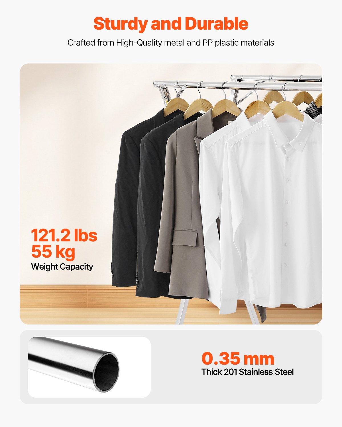 Stainless Steel 2-Tier Telescopic Clothes Drying Rack with Windproof Holes & Shoe Hooks, Portable Laundry Dryer for Indoor/Outdoor Use
