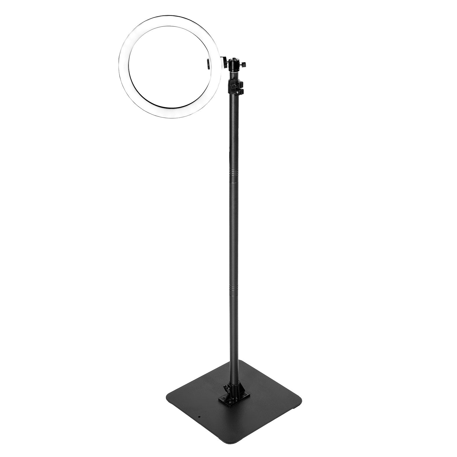 Adjustable Projector Floor Stand with 360° Rotation, Height 30.3-63.4", for Meetings, Outdoor Movies, Video, Gimbal, Tray Support