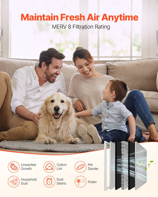 Washable 16x20x1 Electrostatic Air Filter for AC/HVAC Systems, MERV 8, Aluminum Frame, Long-Lasting, Easy Maintenance, Healthier Air