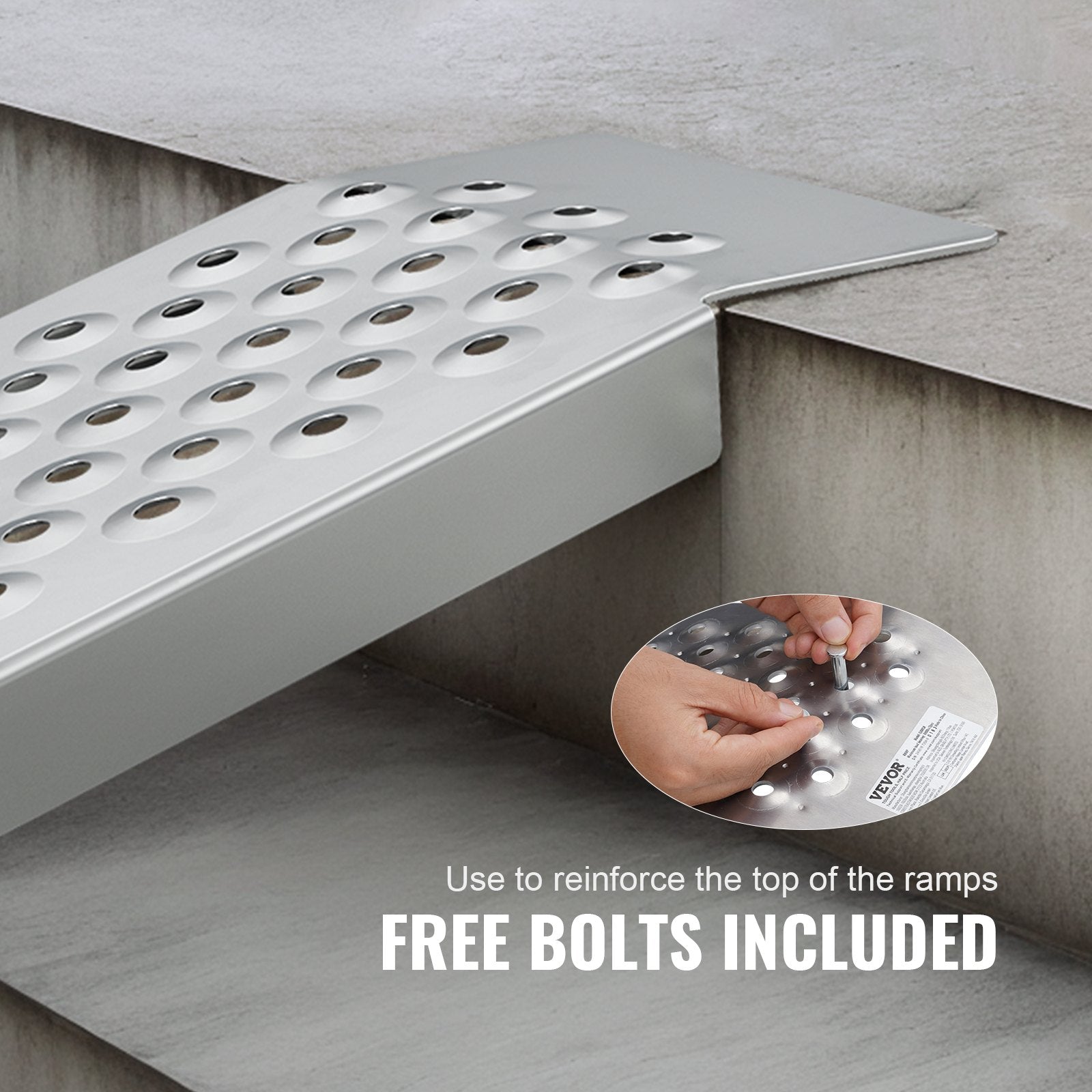 Durable Aluminum Loading Ramps Set, 2 Pcs, 47.2x8.5 in, 880 Lbs Capacity, Anti-Slip, Easy Storage for ATV, Tractors, Lawn Mowers, Carts