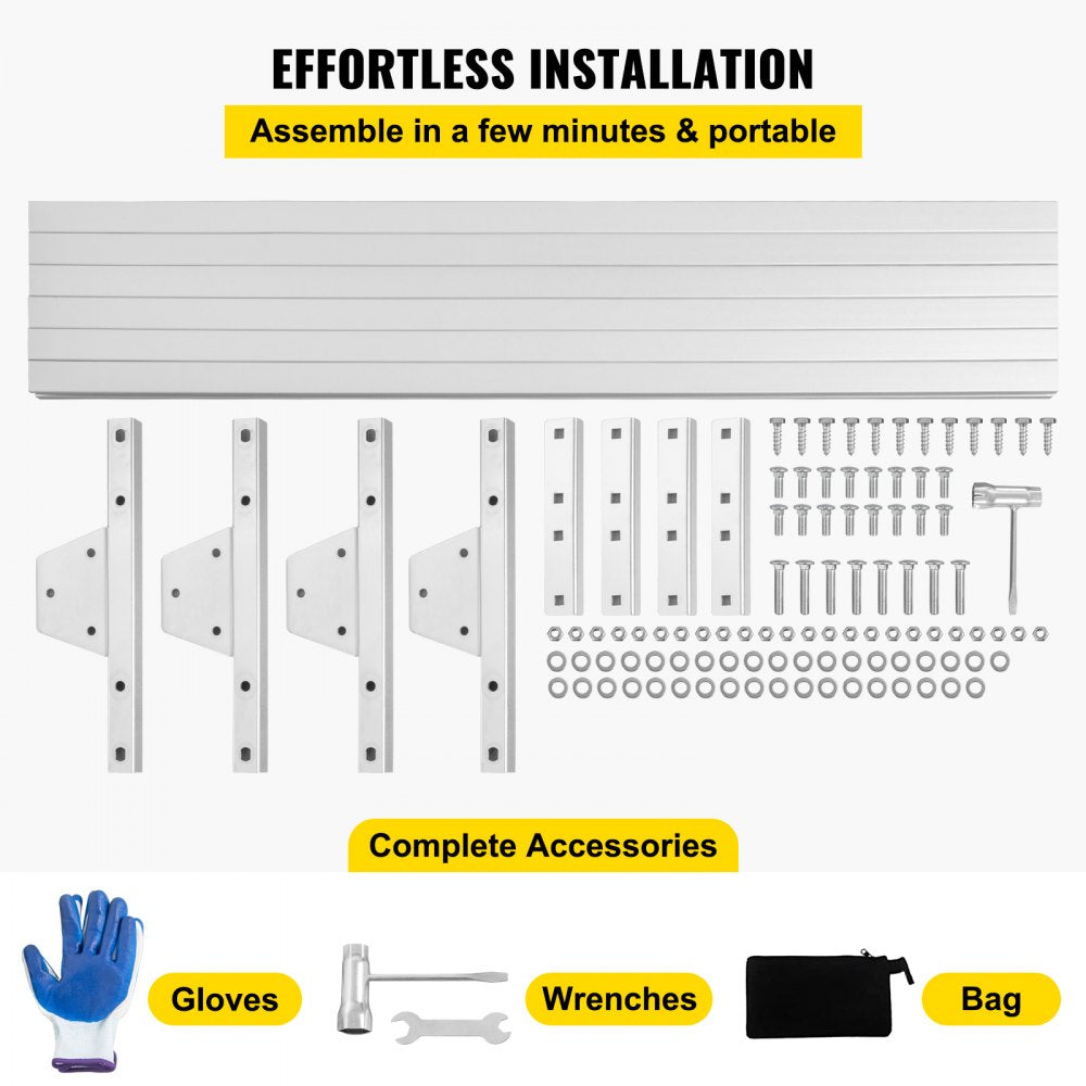 VEVOR Rail Mill Guide System 9 FT Chainsaw Mill Rail Guide with 4 Wood Fixing Plate Rail Mill Guide Used in Combination with The Saw Mill (5FT-RMG)