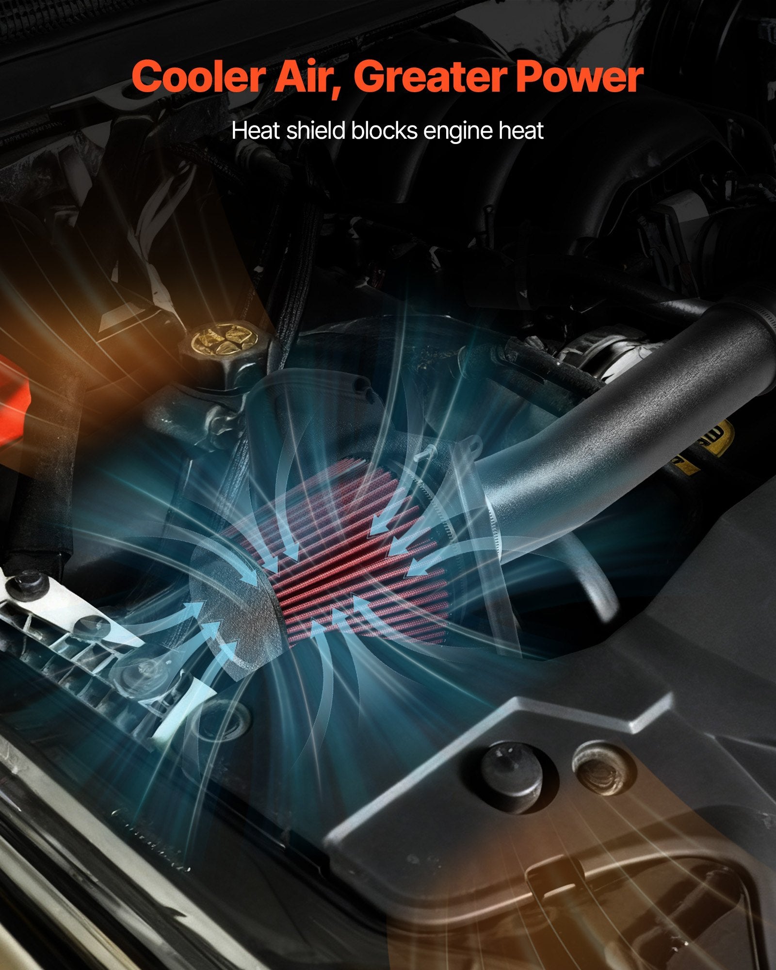 Enhanced 3.5" Cold Air Intake System & Heat Shield for 2011-2023 Dodge Challenger/Charger 3.6L V6 - Boost HP & Throttle with High Flow Filter