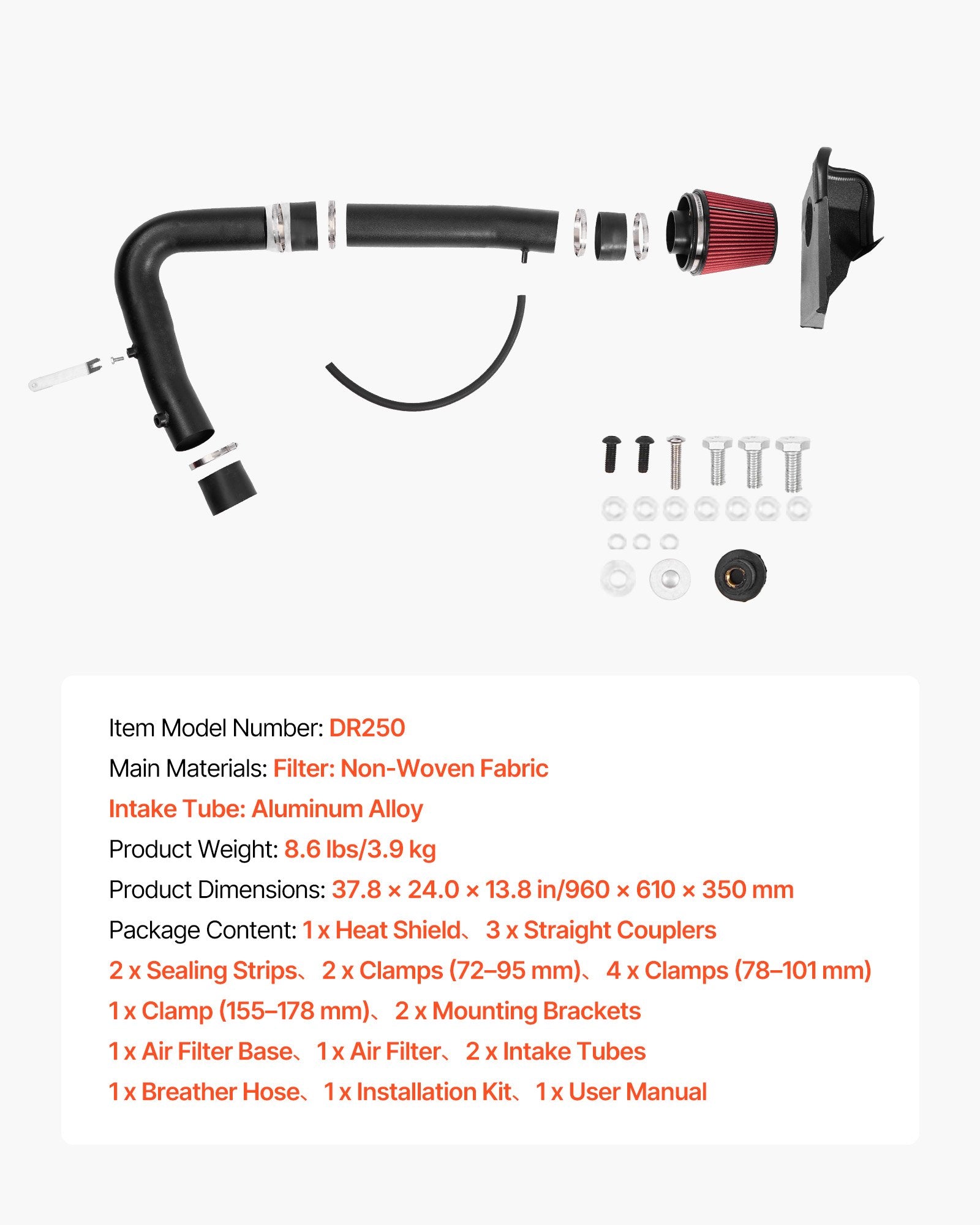 Enhanced 3.5" Cold Air Intake System & Heat Shield for 2011-2023 Dodge Challenger/Charger 3.6L V6 - Boost HP & Throttle with High Flow Filter