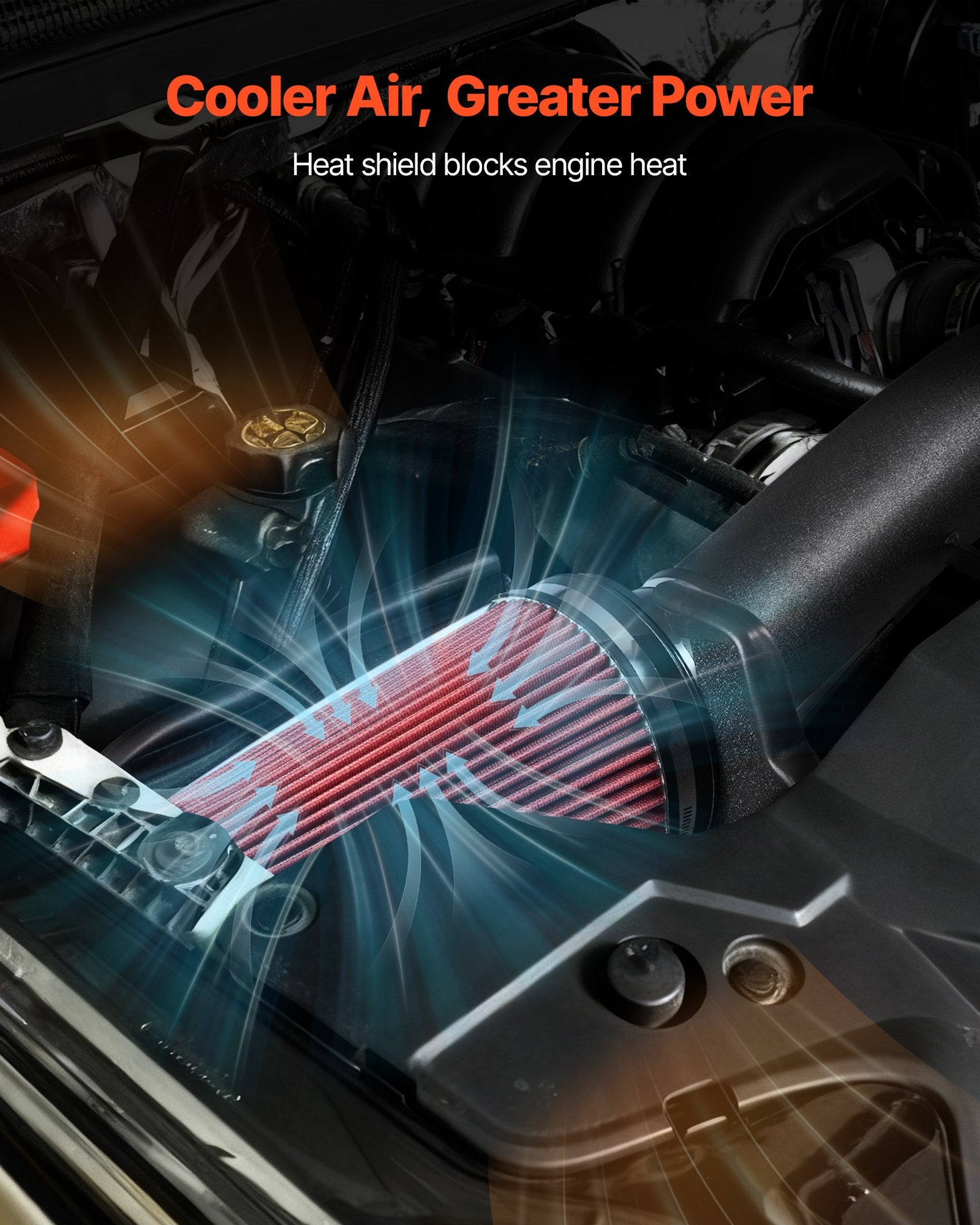 3.9" Cold Air Intake System for 1999-2006 Chevy Silverado/GMC Sierra 1500 V8 - Boost Horsepower & Throttle with High Flow Filter & Heat Shield