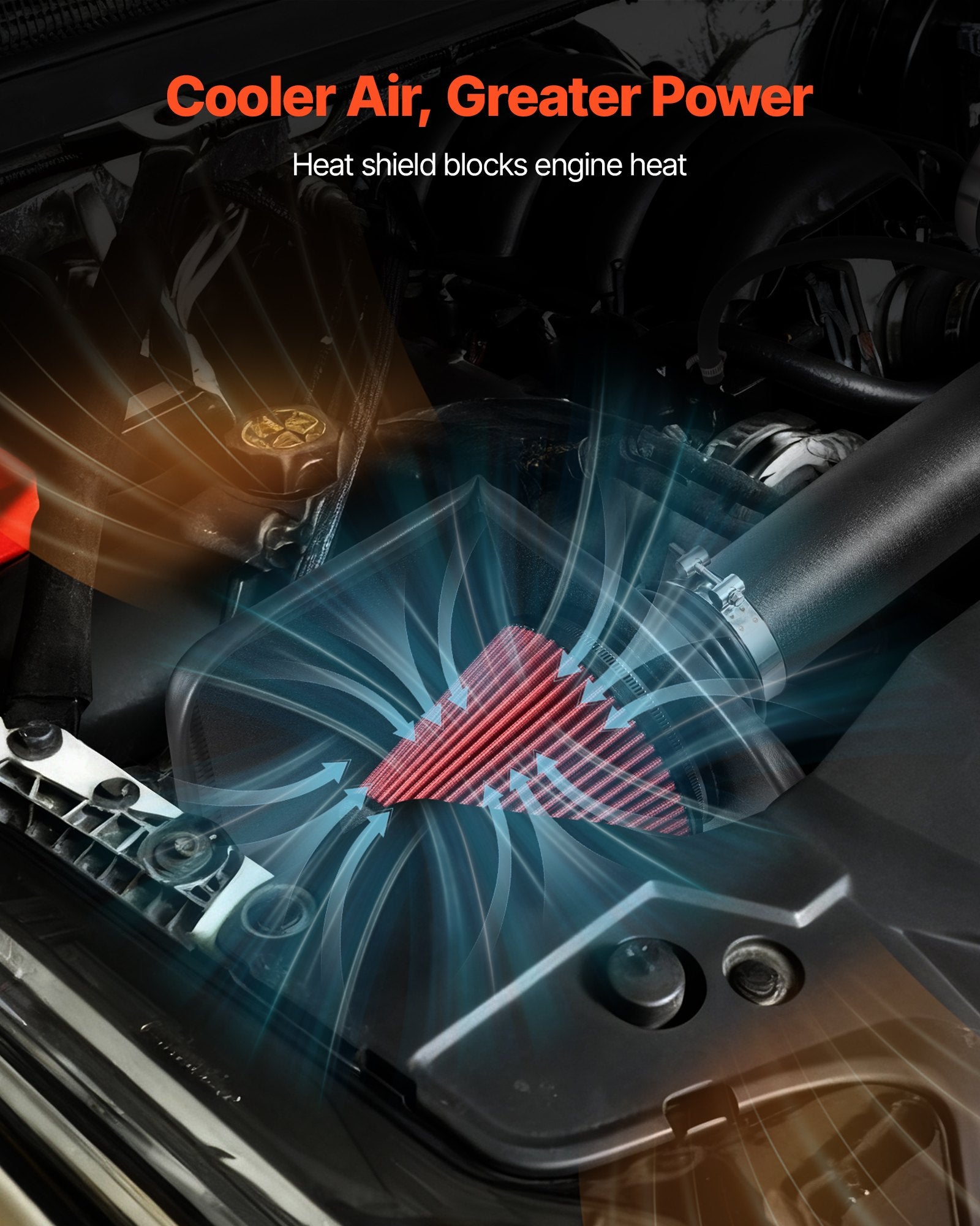 Enhanced 3.5" Cold Air Intake System & Heat Shield for 2009-2013 Chevy Silverado/GMC Sierra 1500 - Boost Horsepower & Throttle Response with High Flow Reusable Filter, Precise Fitment & Aluminum Alloy Durability