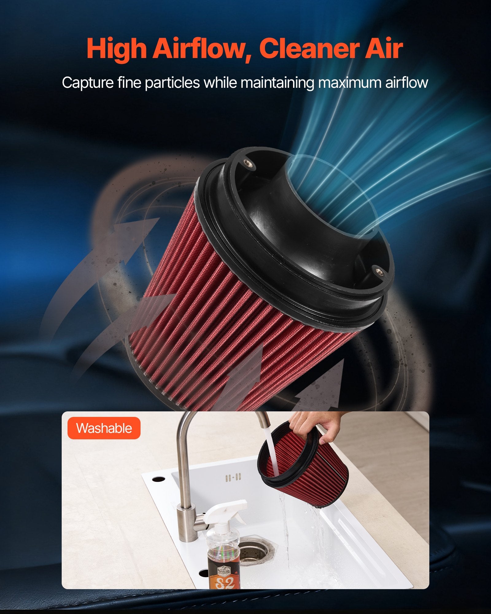 Enhanced 3.5" Cold Air Intake System & Heat Shield for 2009-2013 Chevy Silverado/GMC Sierra 1500 - Boost Horsepower & Throttle Response with High Flow Reusable Filter, Precise Fitment & Aluminum Alloy Durability