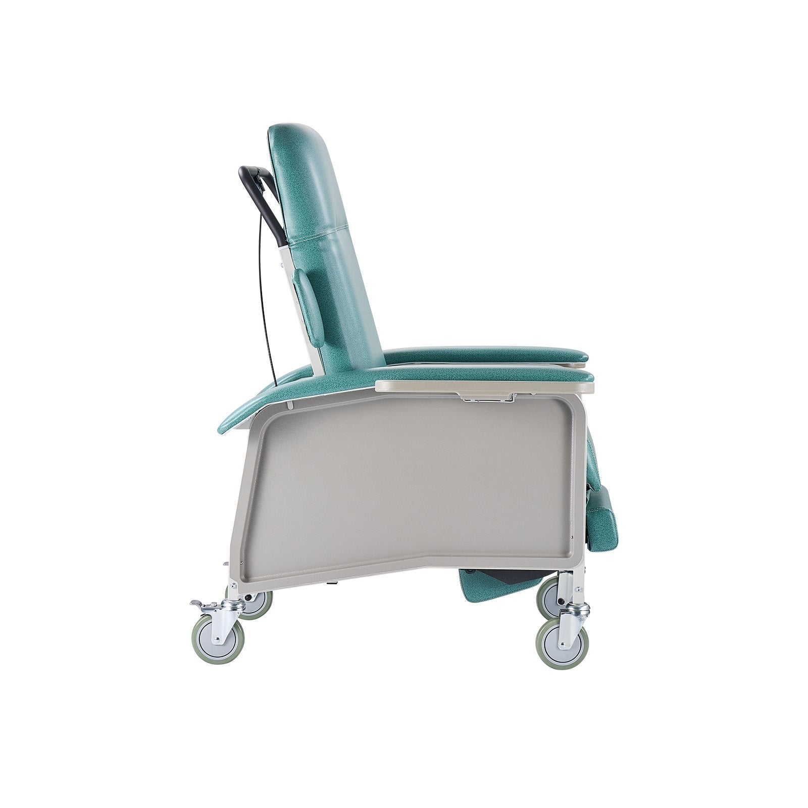 Advanced Geri Chair Recliner with 4-Position Backrest, Trendelenburg Medical Recliner for Nursing Homes, Hospital & Geriatric Care with Wheels & Trays