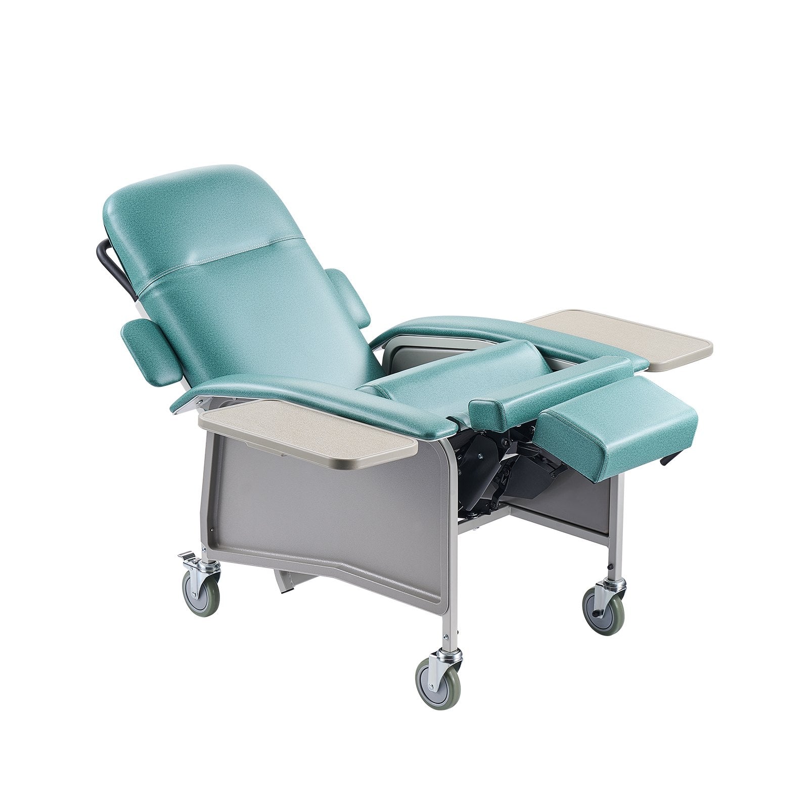 Advanced Geri Chair Recliner with 4-Position Backrest, Trendelenburg Medical Recliner for Nursing Homes, Hospital & Geriatric Care with Wheels & Trays