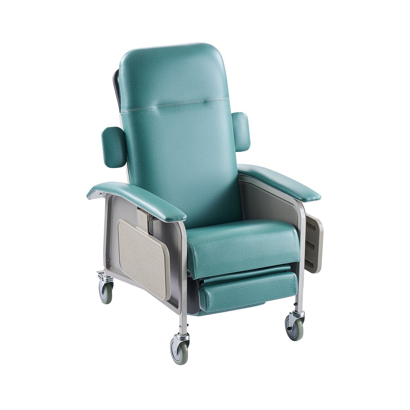 Advanced Geri Chair Recliner with 4-Position Backrest, Trendelenburg Medical Recliner for Nursing Homes, Hospital & Geriatric Care with Wheels & Trays