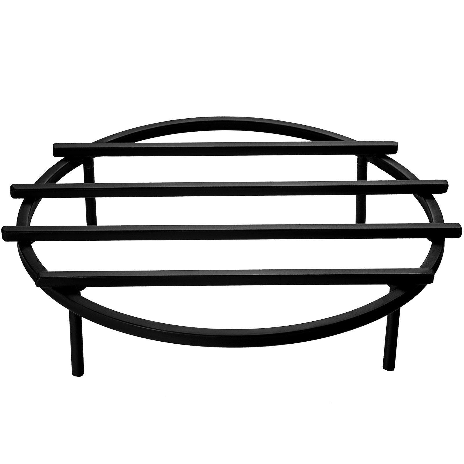 Robust 18" Round Fire Pit Grate with Removable Legs - Heavy Duty Iron, Black Finish for Efficient Fireplace & Firepit Burning, Wood & Charcoal Compatible