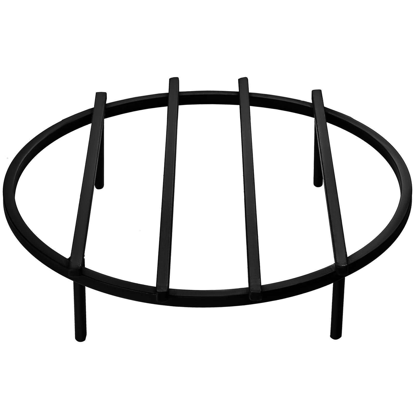 Robust 18" Round Fire Pit Grate with Removable Legs - Heavy Duty Iron, Black Finish for Efficient Fireplace & Firepit Burning, Wood & Charcoal Compatible