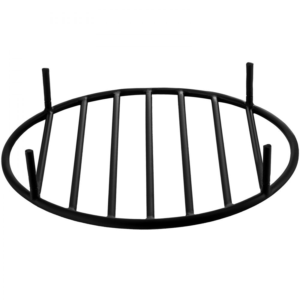 Durable Round Fire Pit Grate with Removable Legs for Wood Burning, 19-Inch Iron Grate for Fireplace and Outdoor Firepits