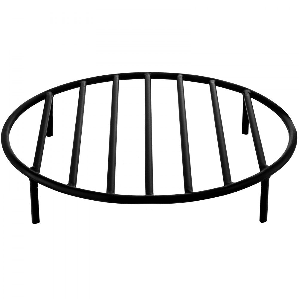 Durable Round Fire Pit Grate with Removable Legs for Wood Burning, 19-Inch Iron Grate for Fireplace and Outdoor Firepits