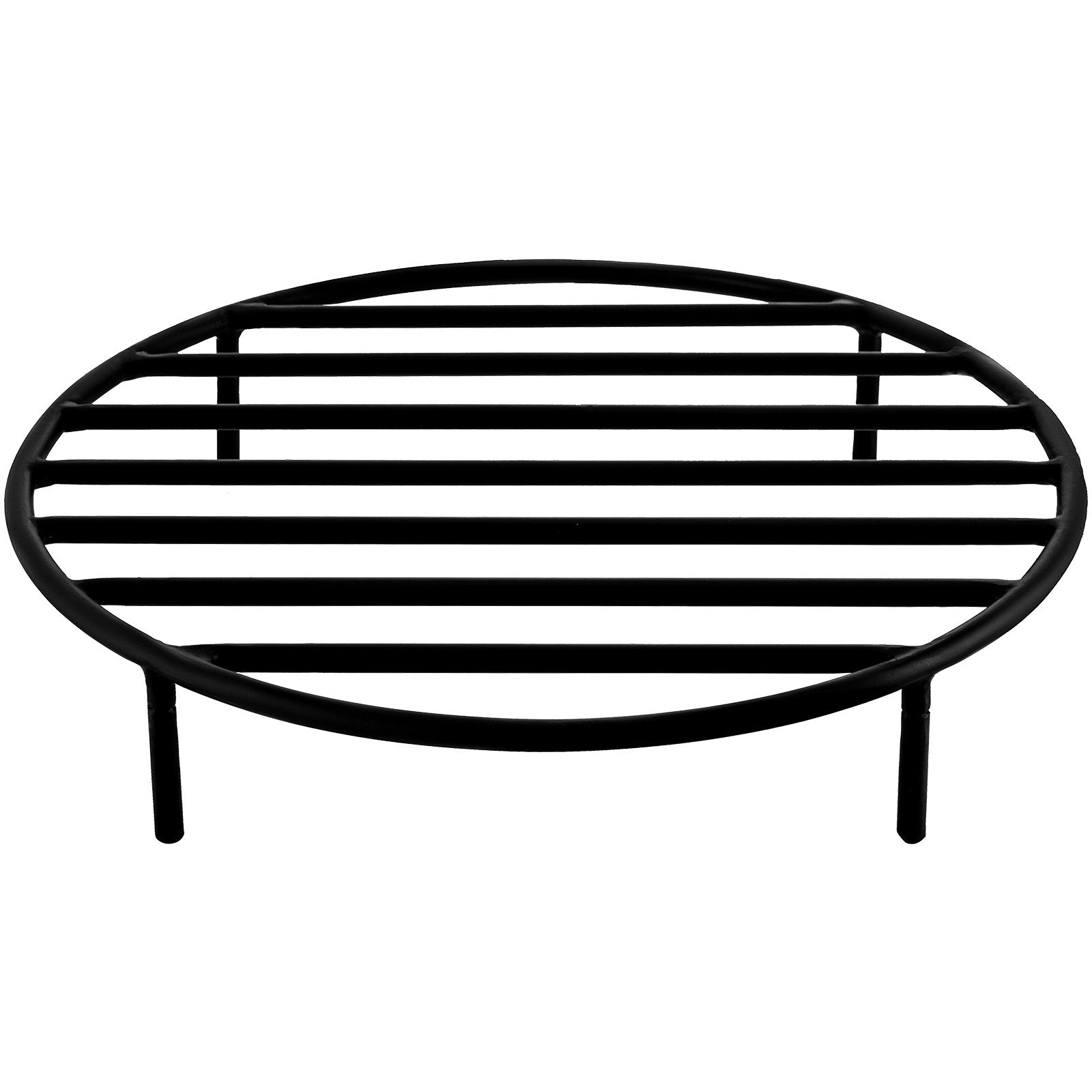 Heavy Duty 19" Round Fire Pit Grate with Removable Legs, Black Iron Firewood Grate for Fireplace & Outdoor Firepits, Easy Installation