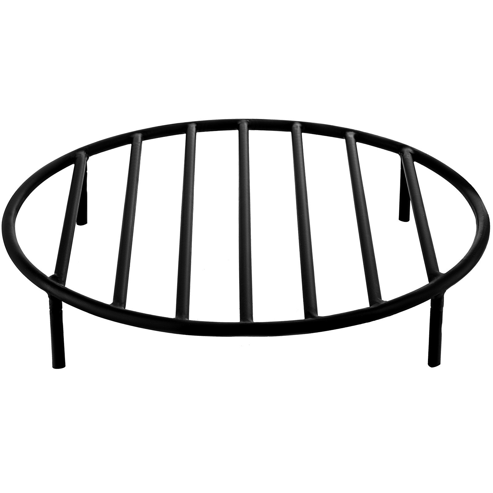 Heavy Duty 19" Round Fire Pit Grate with Removable Legs, Black Iron Firewood Grate for Fireplace & Outdoor Firepits, Easy Installation
