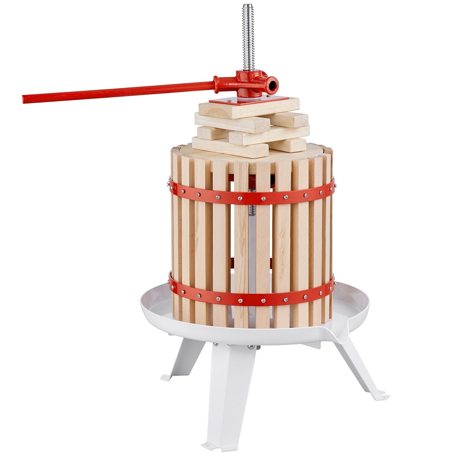 Solid Wood Fruit Wine Press, 2.98 Gal Capacity, Manual Juice Maker for Cider, Apple, Grape, Tincture, Olive Oil & More in Kitchen