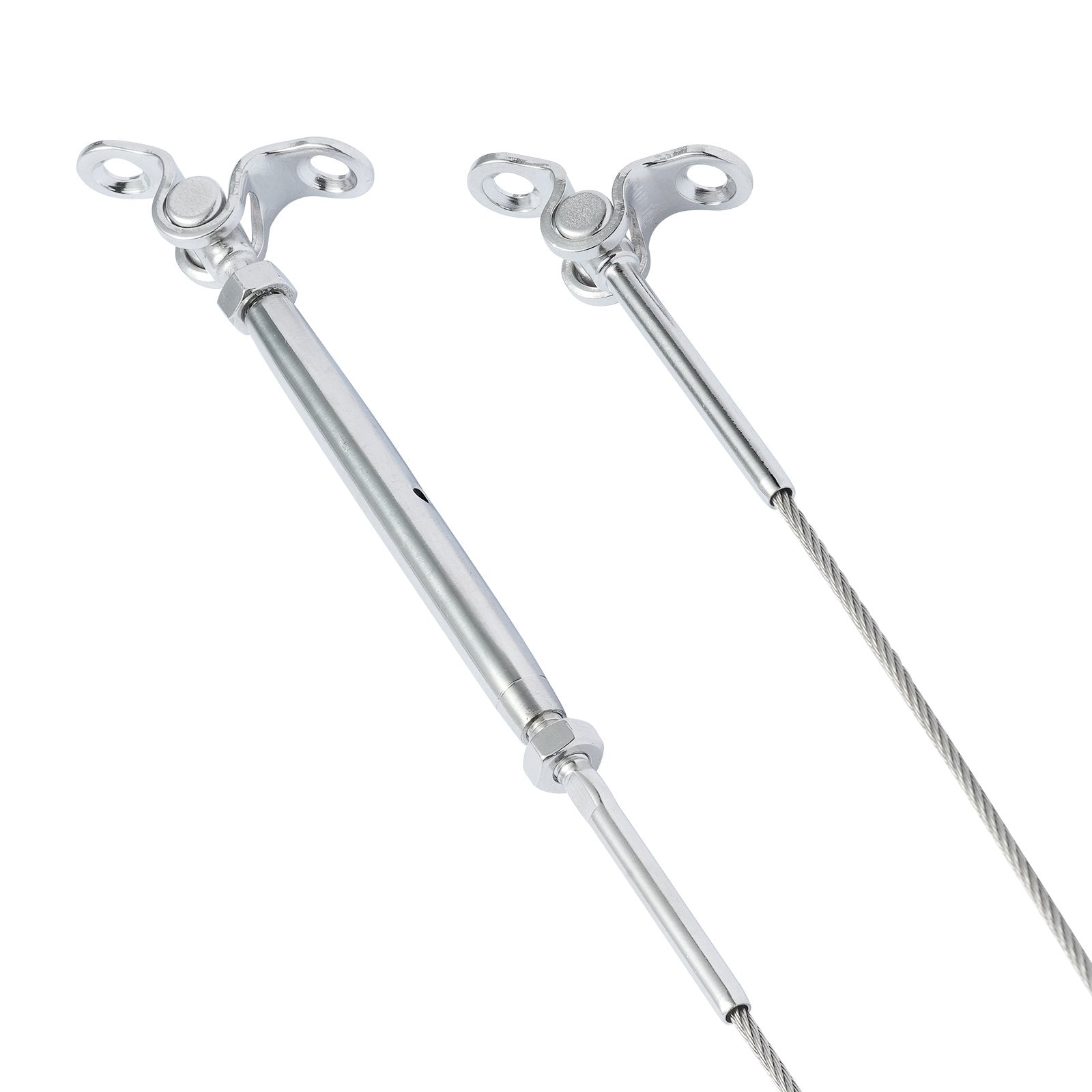 T316 Stainless Steel Cable Railing Kit for Wood Posts, 1/8" Wire Rope, Adjustable 0-180° Angle, Easy Install, Marine Grade, 10 Pack, Durable & Versatile