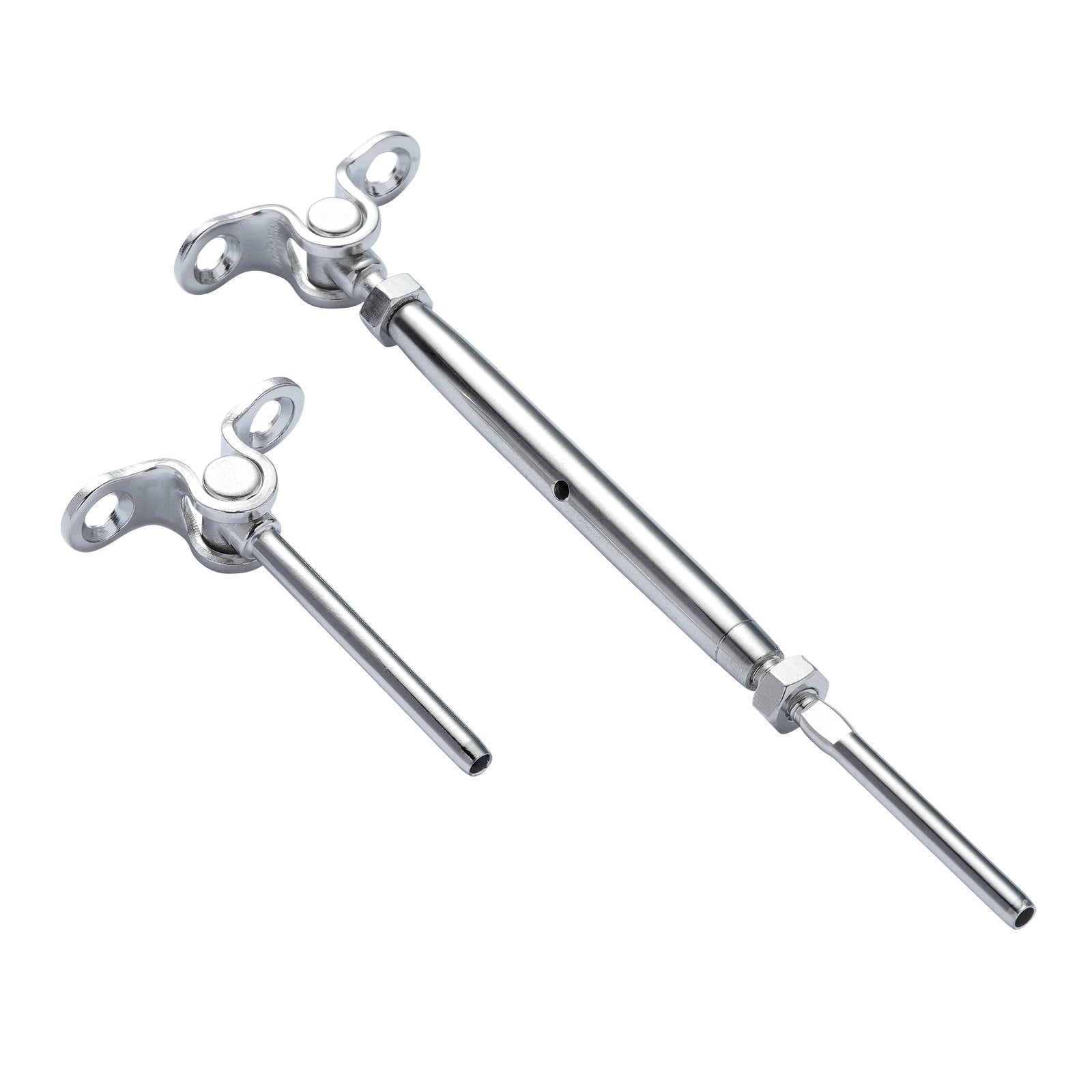 T316 Stainless Steel Cable Railing Kit for Wood Posts, 1/8" Wire Rope, Adjustable 0-180° Angle, Easy Install, Marine Grade, 10 Pack, Durable & Versatile
