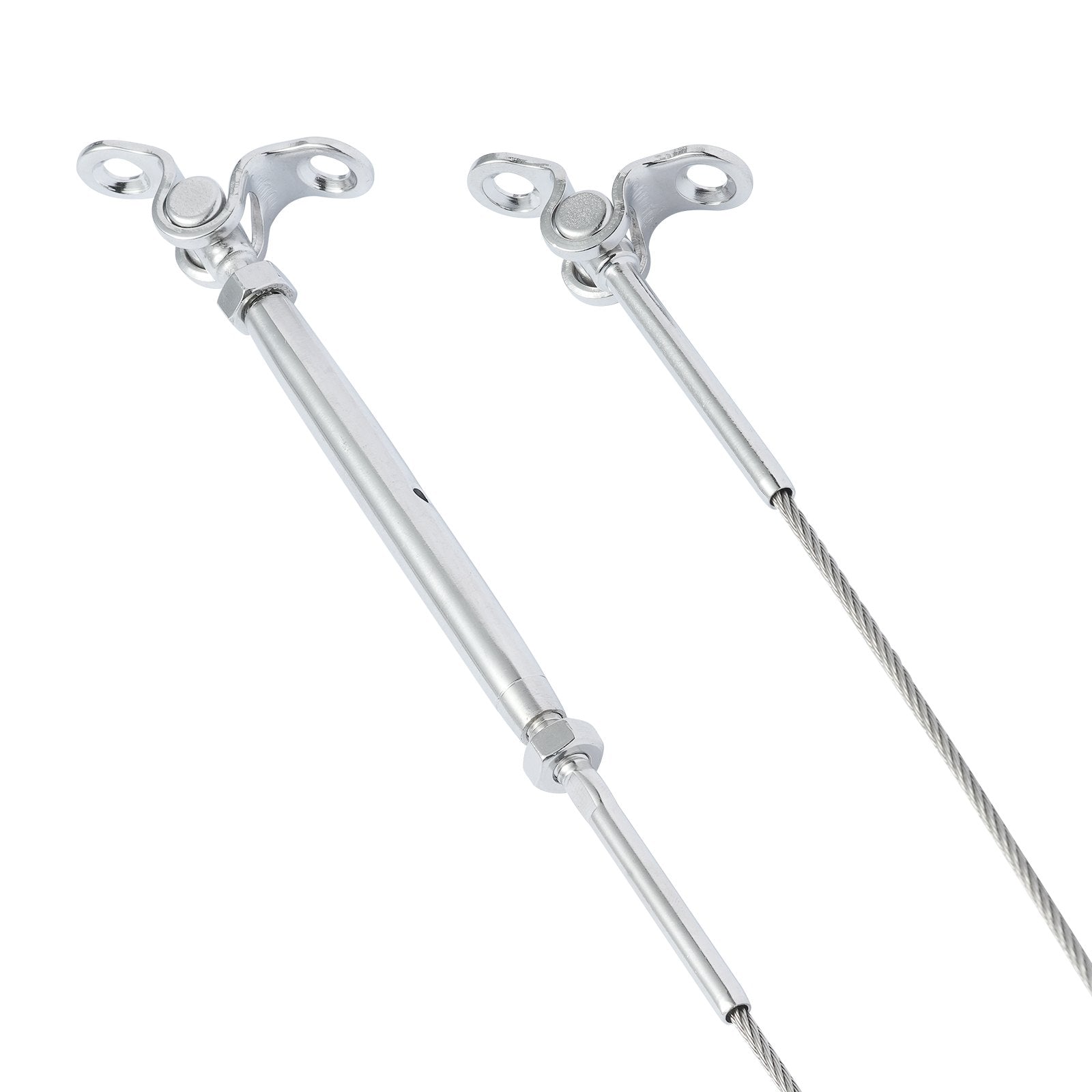 Adjustable T316 Stainless Steel Cable Railing Kit for Wood Posts, 1/8" Wire Rope, Marine Grade, 0-180° Angle, Easy Install, 20 Pack, Versatile & Durable
