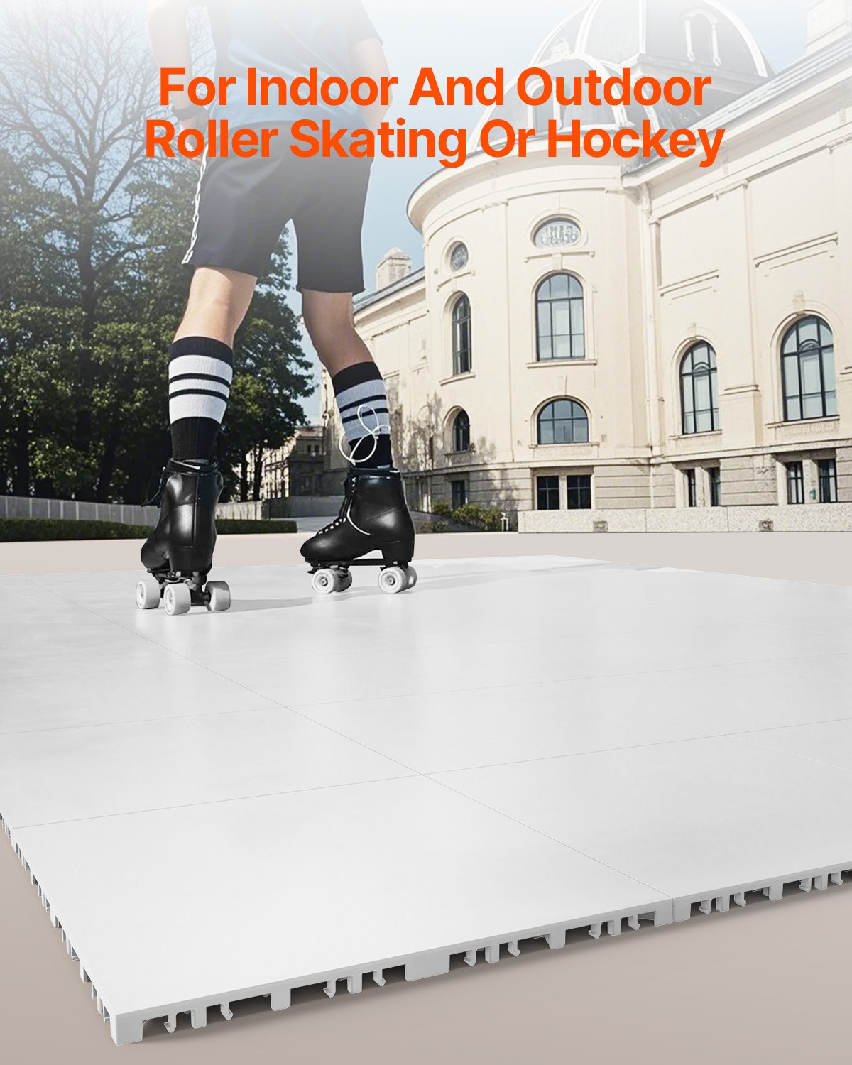 Versatile Interlocking Dryland Hockey Floor Tiles, 15 Pcs - Durable Training Surface for Shooting, Dance, & Sports (Ash Gray, 15 sq. ft/Box)