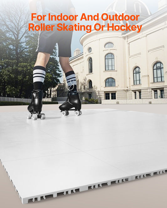 Versatile Interlocking Dryland Hockey Floor Tiles, 12x12 inch, Perfect for Dance, Shooting Practice, Easy Setup, 8 sq. ft Coverage, Ash Gray
