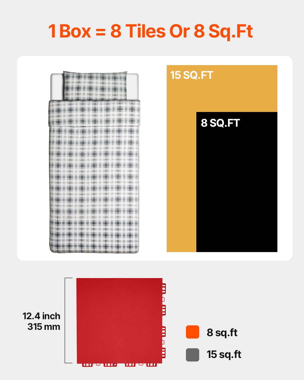 Versatile Red Dryland Hockey Floor Mat Tiles - 8 Pack Interlocking 12"x12" Training Surface for Dance & Shooting, 8 sq. ft Coverage