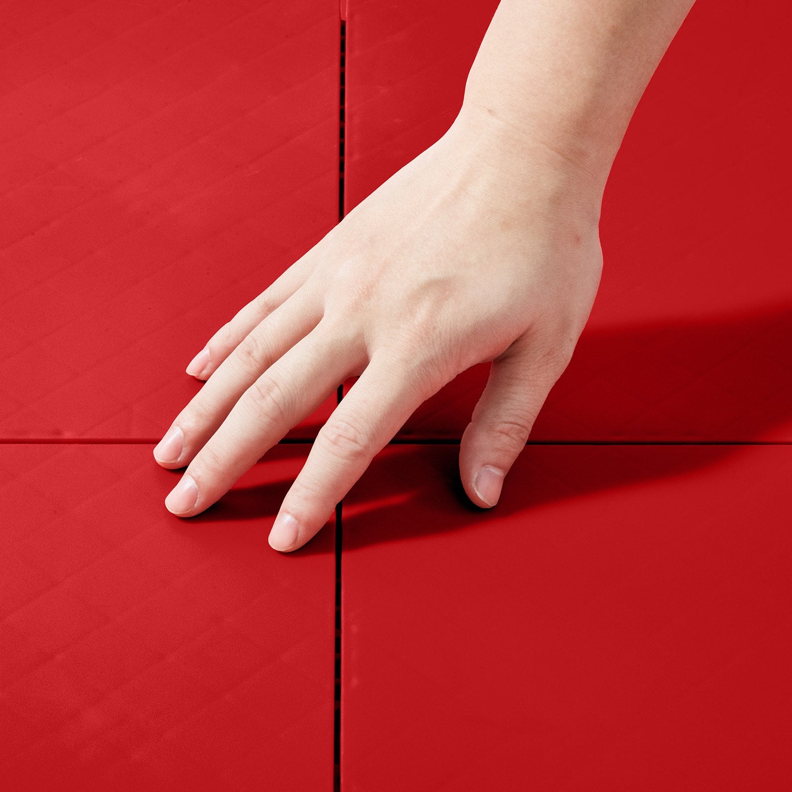 Versatile Red Dryland Hockey Floor Mat Tiles - 8 Pack Interlocking 12"x12" Training Surface for Dance & Shooting, 8 sq. ft Coverage